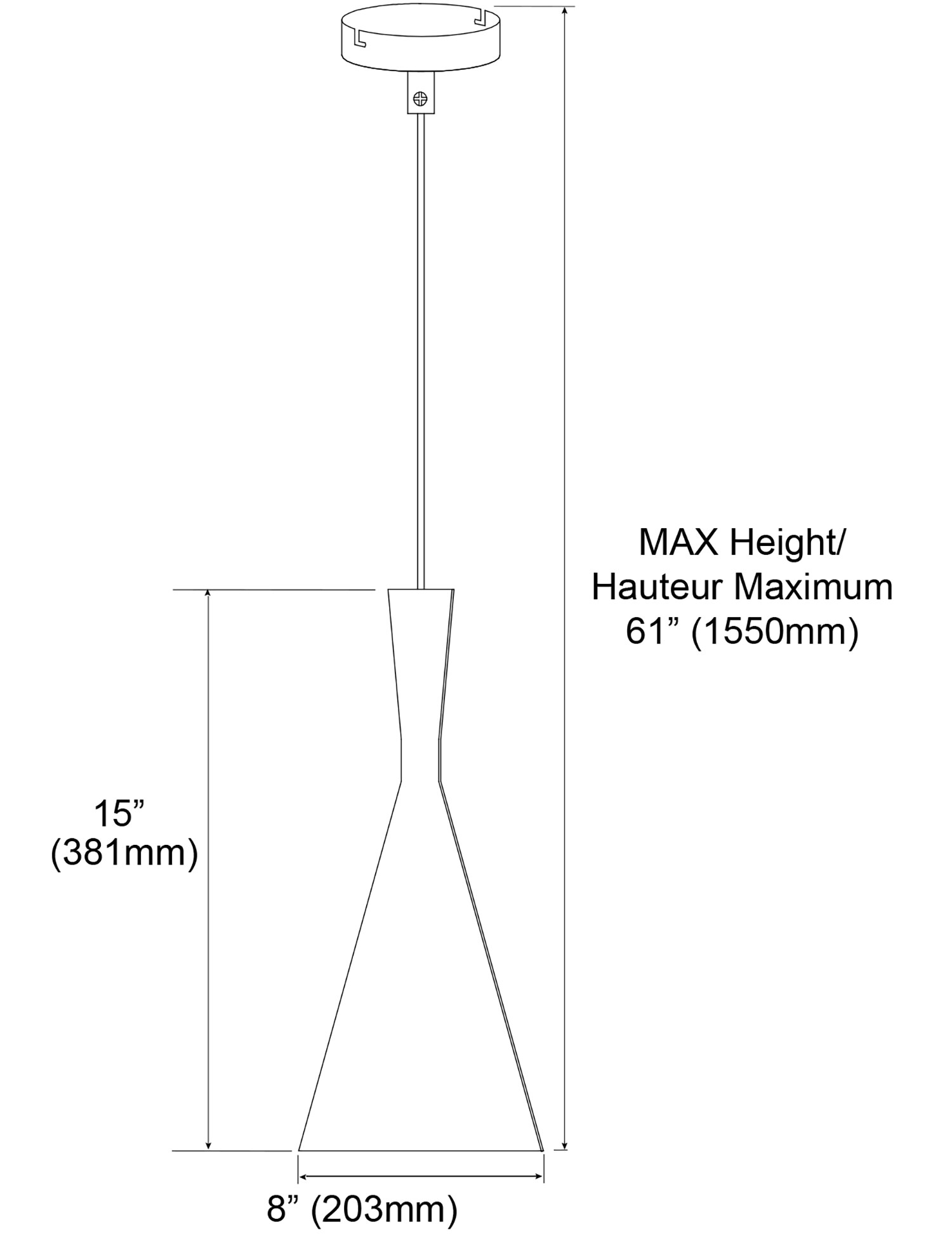 Dainolite HKI-81P-BL-GLD Pendant-Lights - View #3