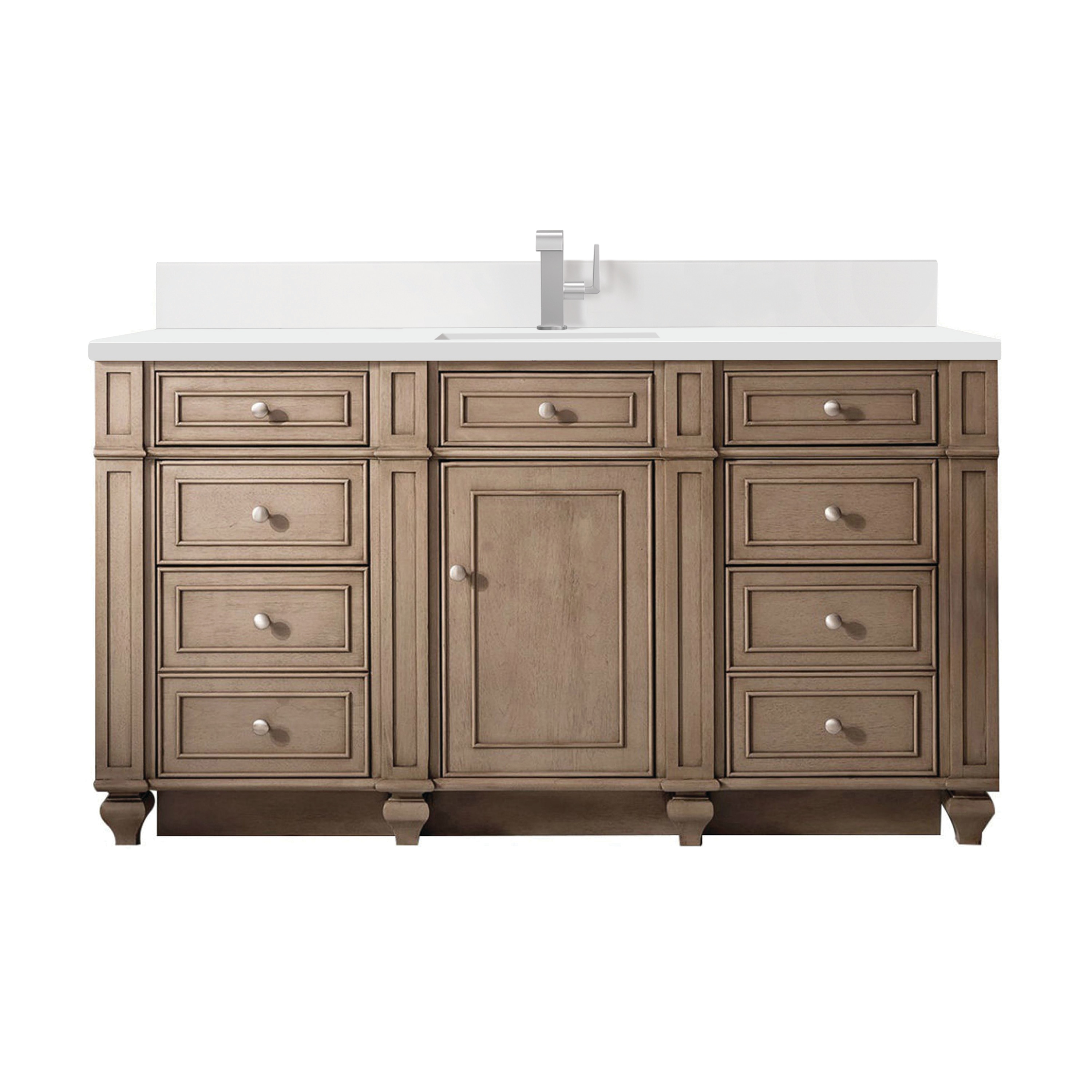 James Martin Vanities Bristol 60-in Whitewashed Walnut Undermount ...