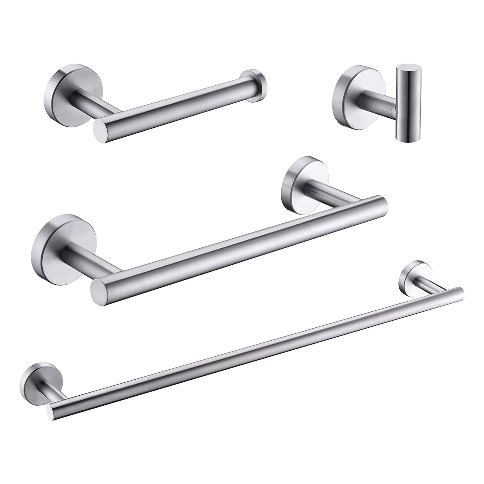 LOVMOR SF-H-W1932P156244 4 - Pieces Brushed Nickle Bathroom Accessories Set Stainless Steel Bathroom Hardware Set Bath Towel Bar Set Towel Racks for Bathroom Wall Mounted