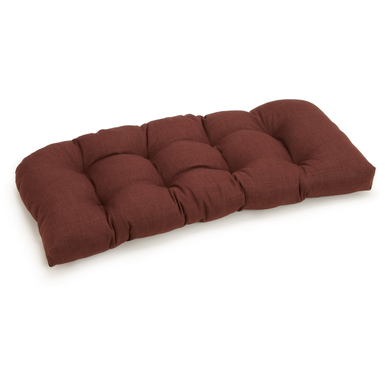 Blazing Needles 19-in x 42-in Cocoa Patio Loveseat Cushion at Lowes.com