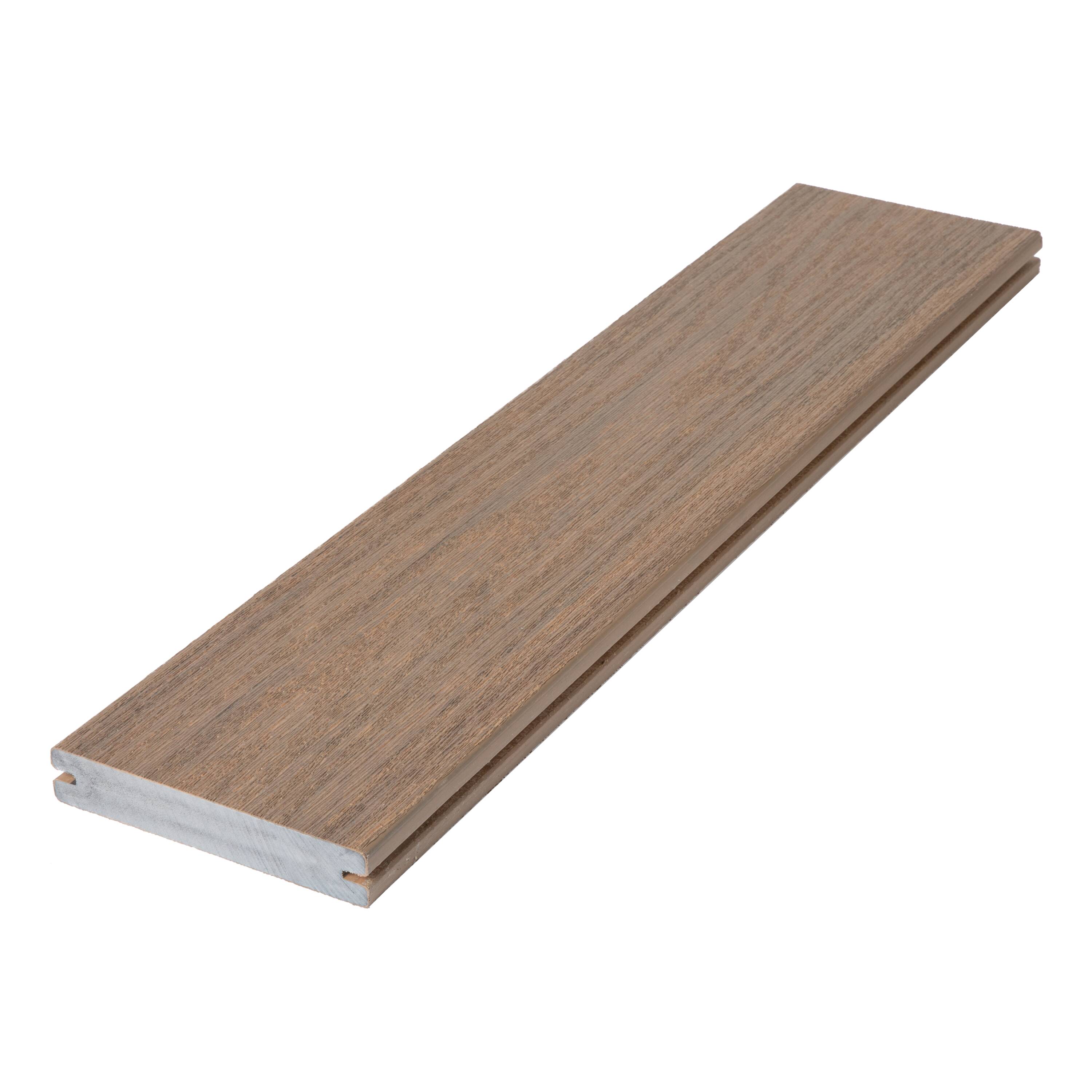 Wolf Home Products 3919775 Tropical Hardwoods 1-in x 6-in x 20-ft Amberwood Grooved PVC Deck Board