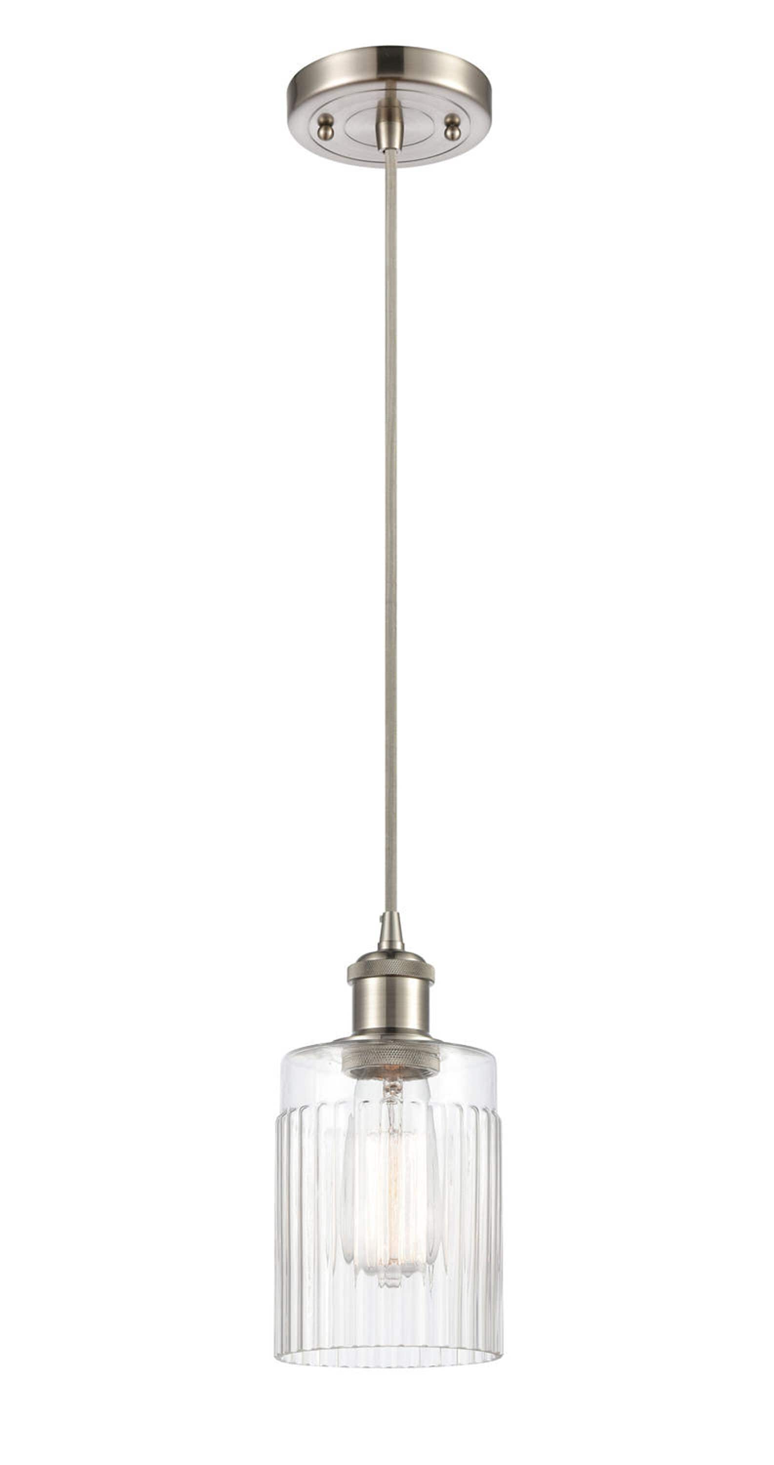 Innovations Lighting 516-1P-SN-G342 Hadley Brushed Satin Nickel Modern/contemporary Clear glass Drum Mini Hanging Pendant light