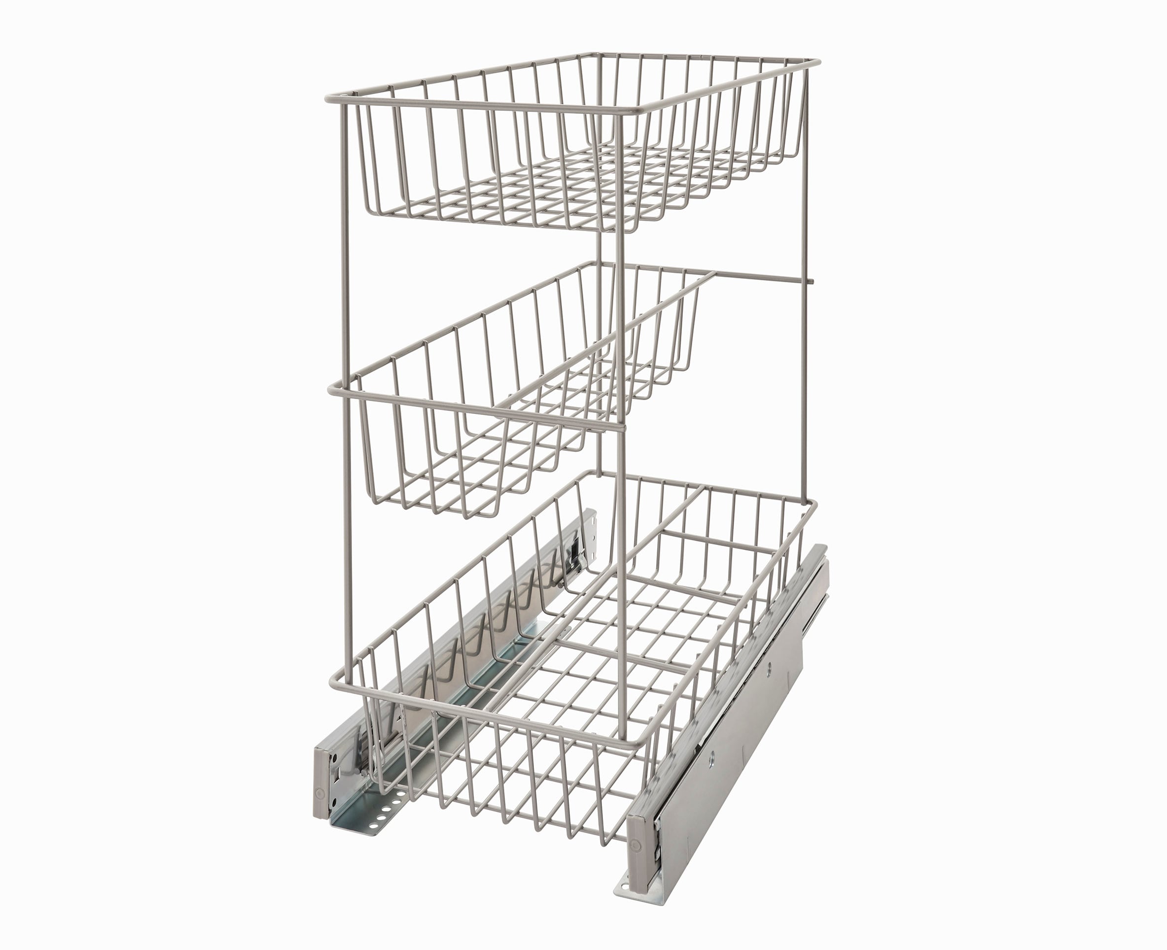 ClosetMaid 8.92-in W x 18.36-in H 3-Tier Cabinet-mount Metal Soft Close  Sliding Basket Kit in the Cabinet Organizers department at