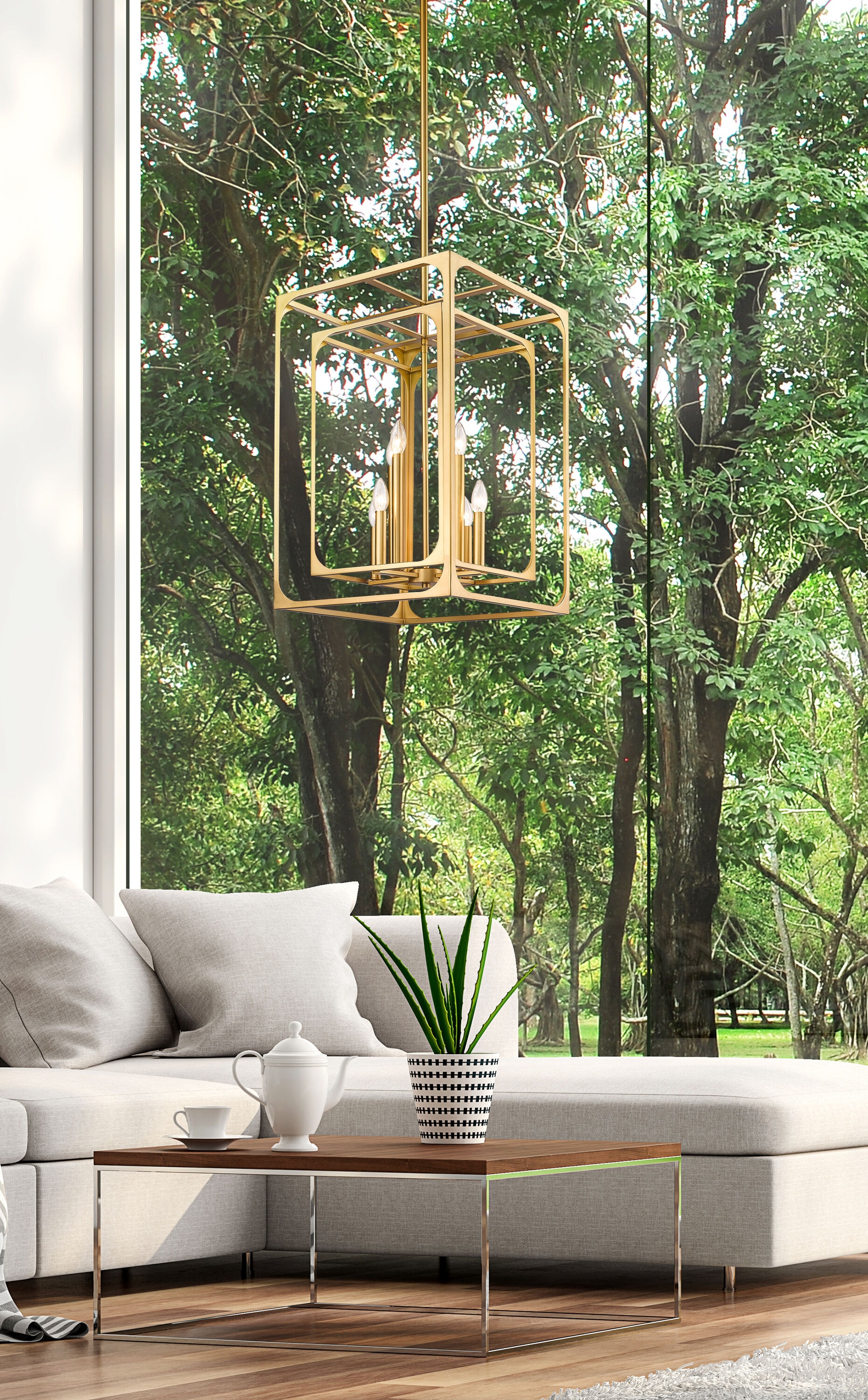 Easton 8-Light Brass Candle Chandelier