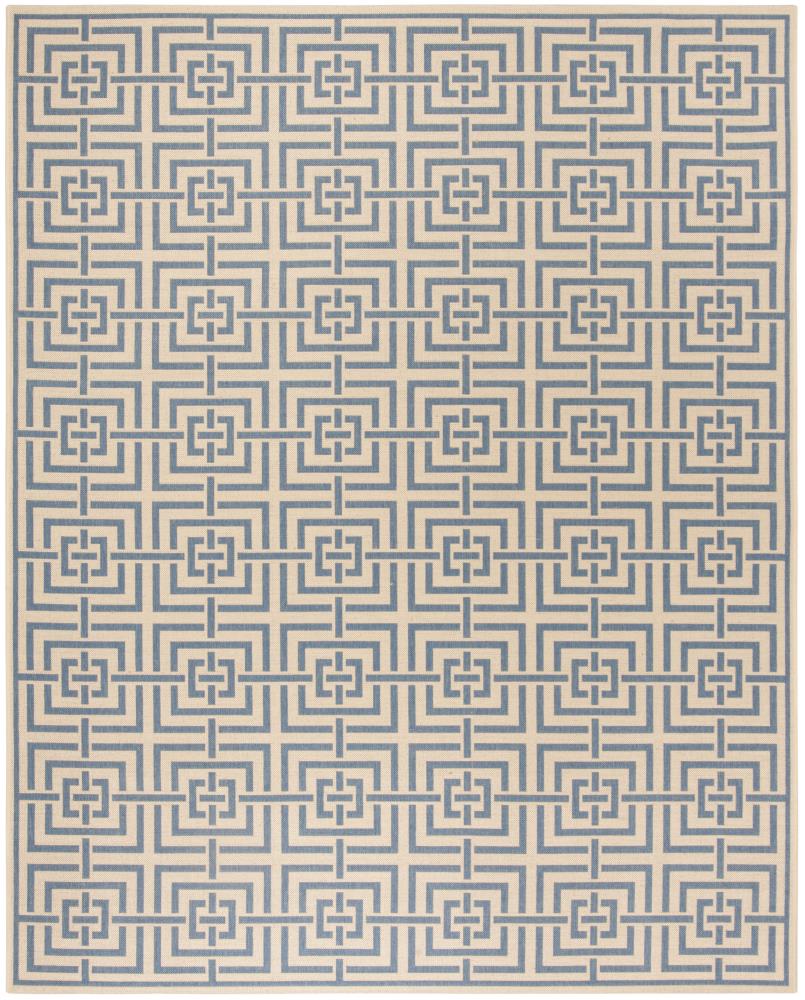 Safavieh LND128N-8 Linden Heather 8 x 10 (ft) Loomed Polypropylene Cream/Blue Rectangular Indoor Abstract Coastal Area rug