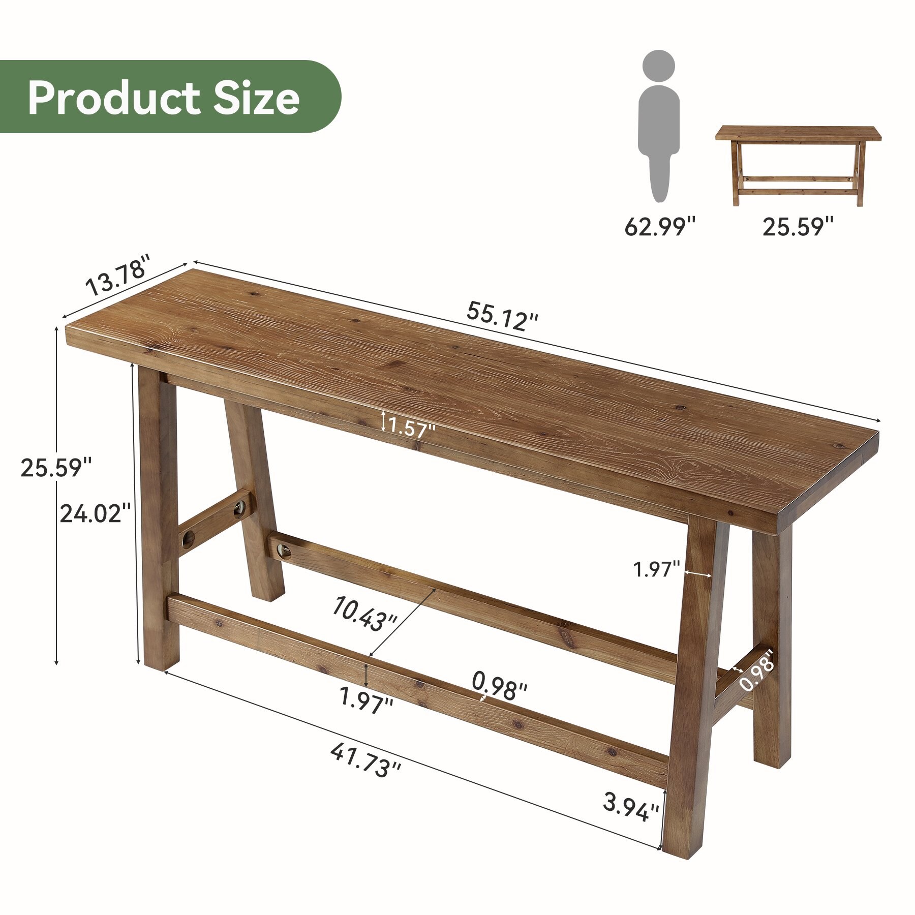 LITTLE TREE LWLT-Q-A186 Dining-Benches - View #2