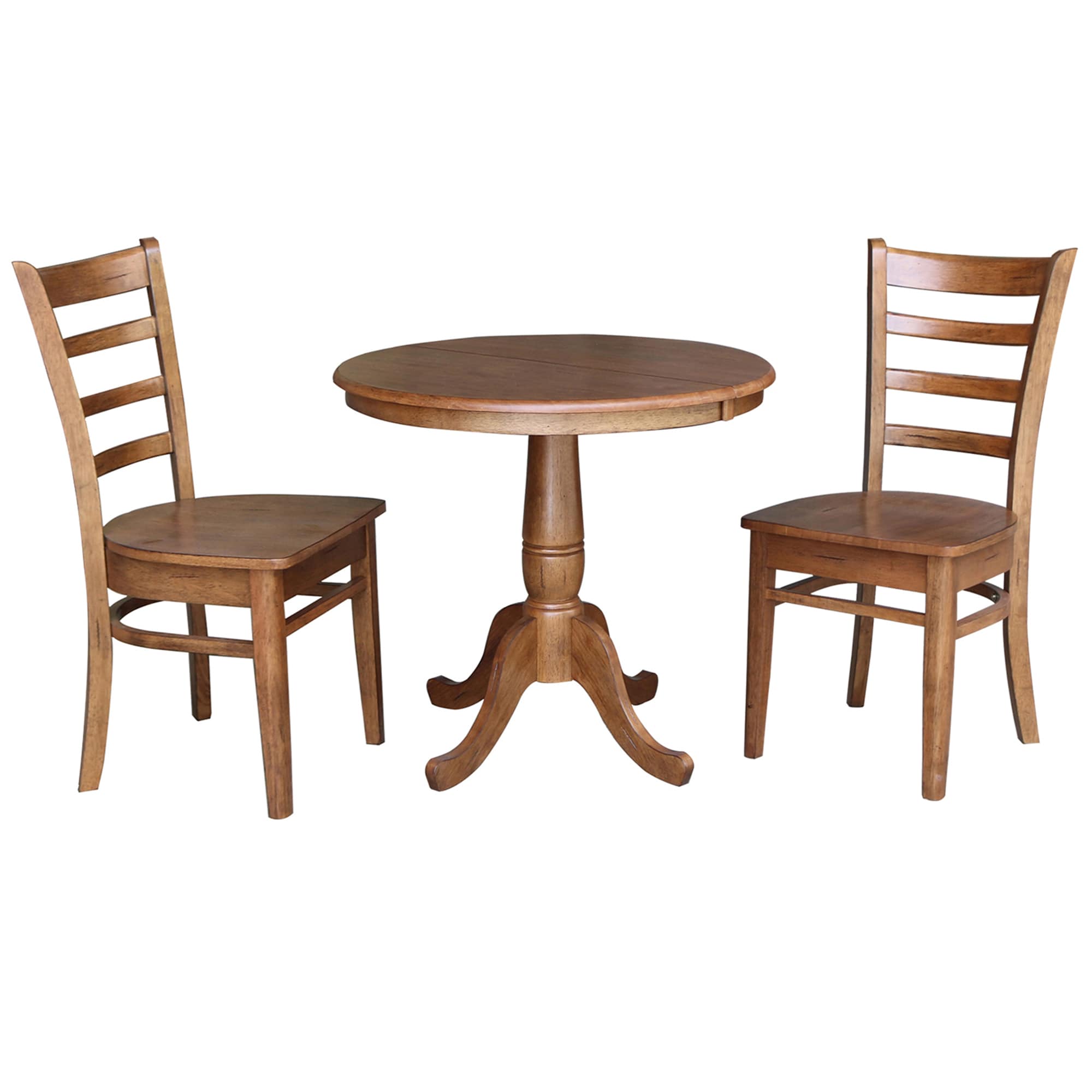 International Concepts K42-36RXT-C617-2 Distressed oak Transitional Dining Room Set with Round Table ( Seats 4 )