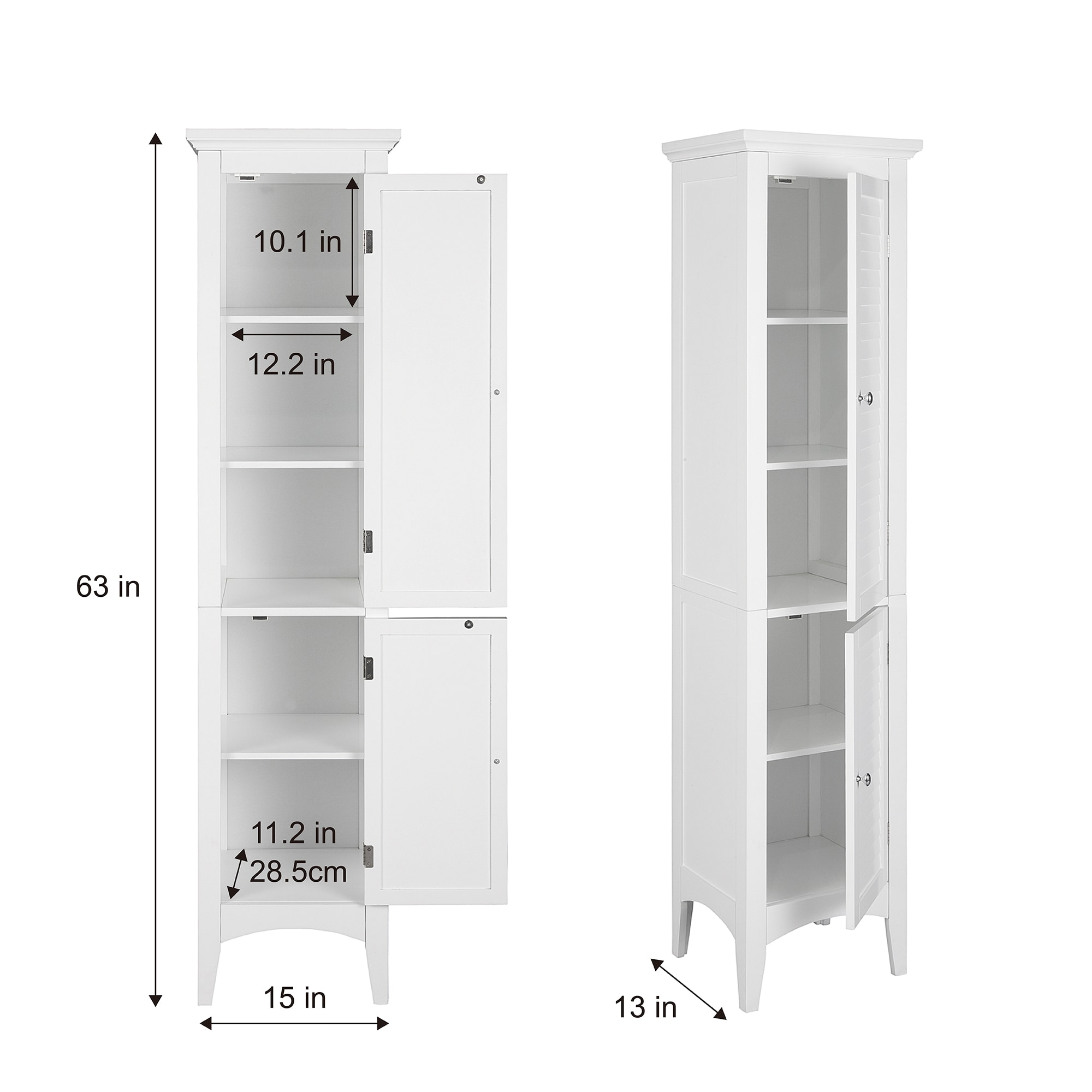 Teamson Home Glancy 15-in W x 63-in H x 13-in D White Mdf Freestanding ...