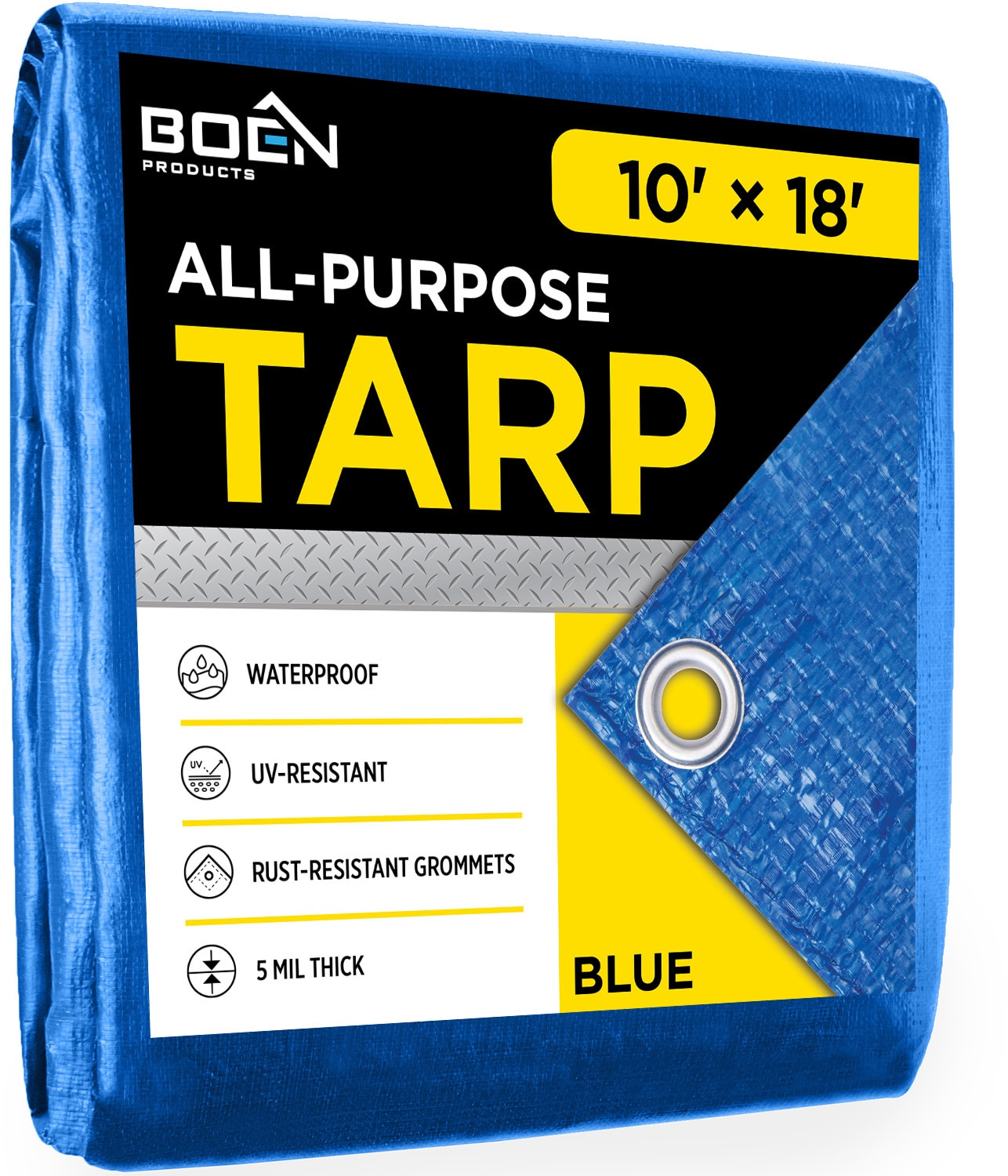 BOEN 10-ft x 18-ft Blue Waterproof Standard Polyethylene 5-mil