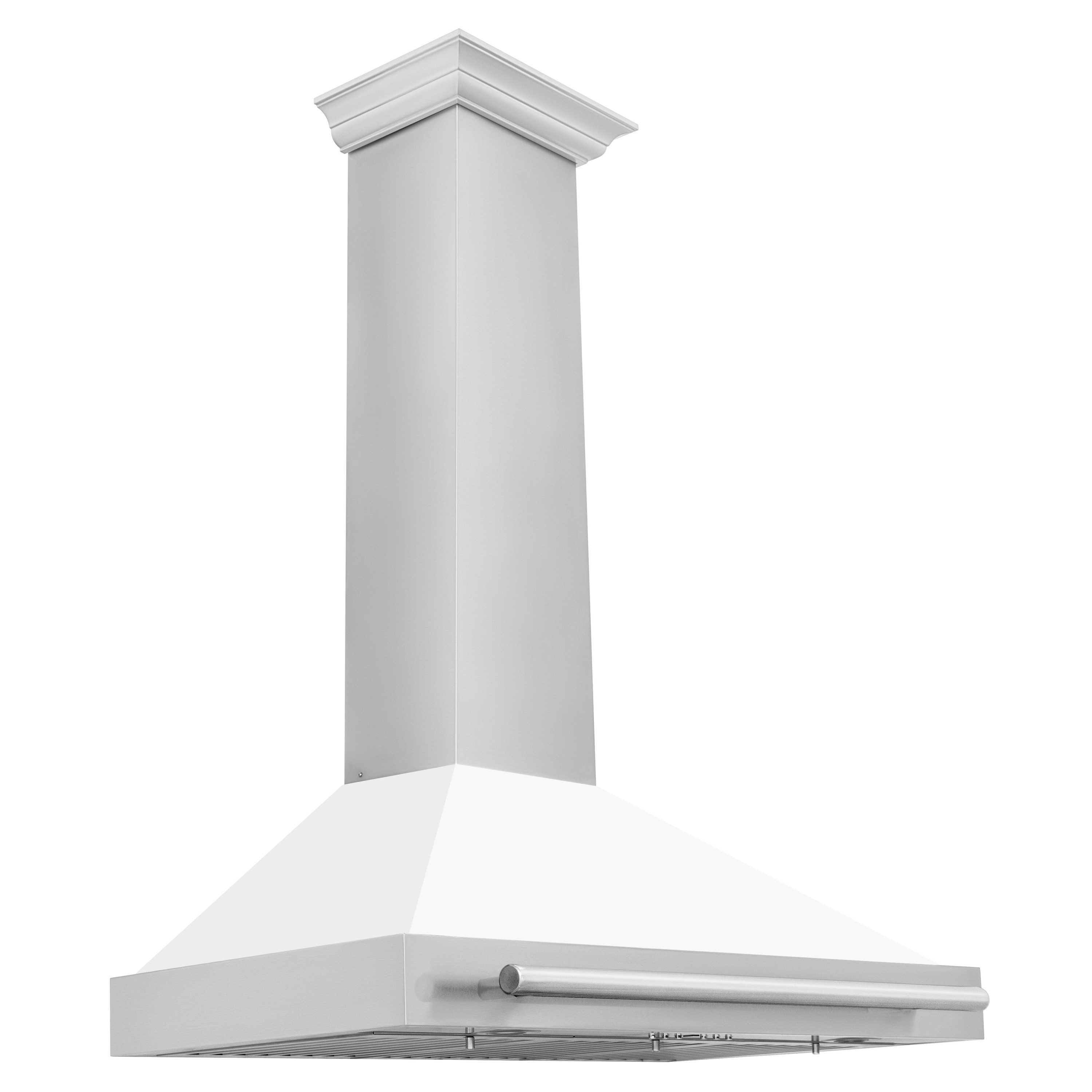ZLINE KITCHEN & BATH KB4STX-WM-36 36 inch Convertible 400-CFM Recirculating Stainless Steel with White Matte Shell and Stainless Steel Handle Wall-Mounted Range Hood