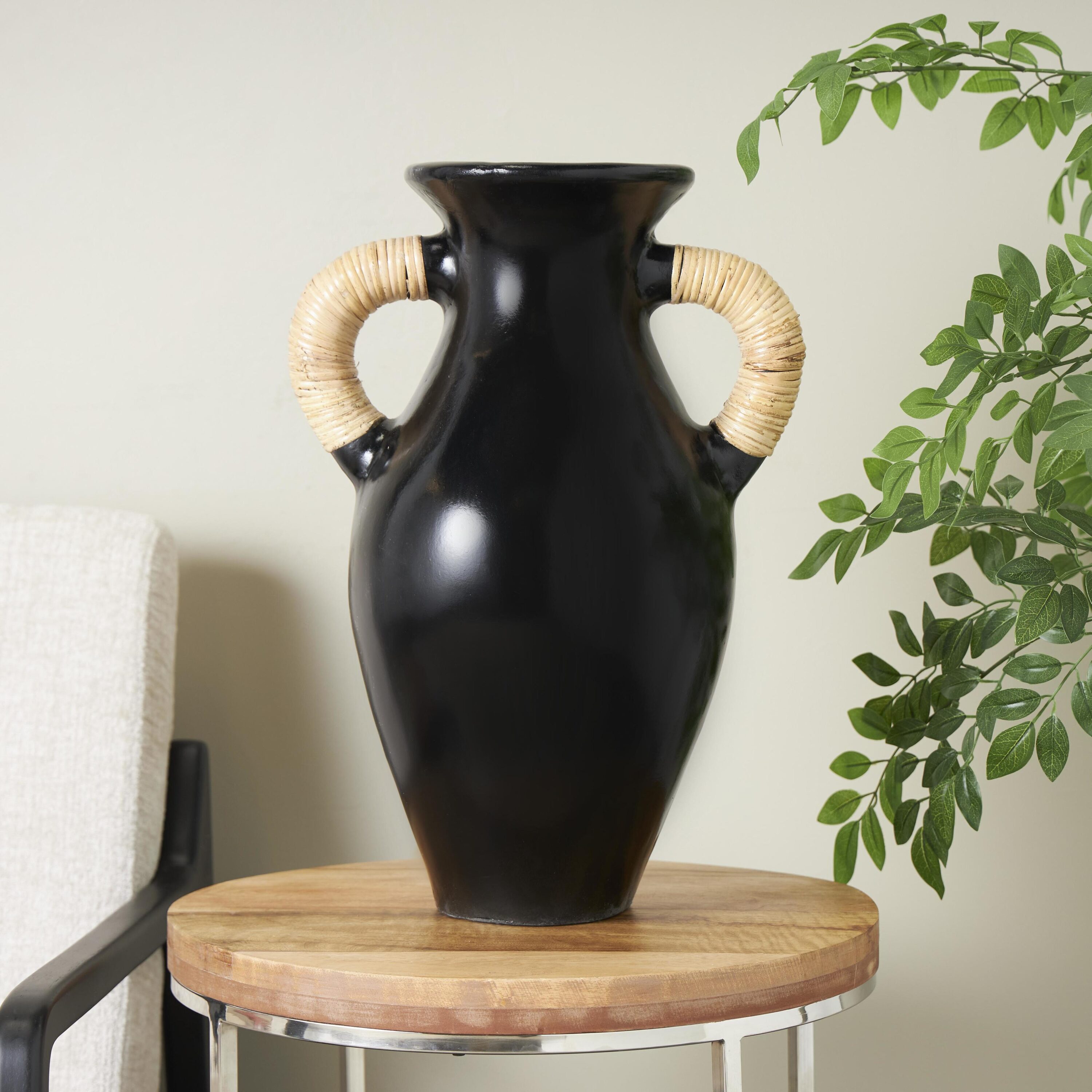 Grayson Lane 820795 Black Ceramic Modern Vase
