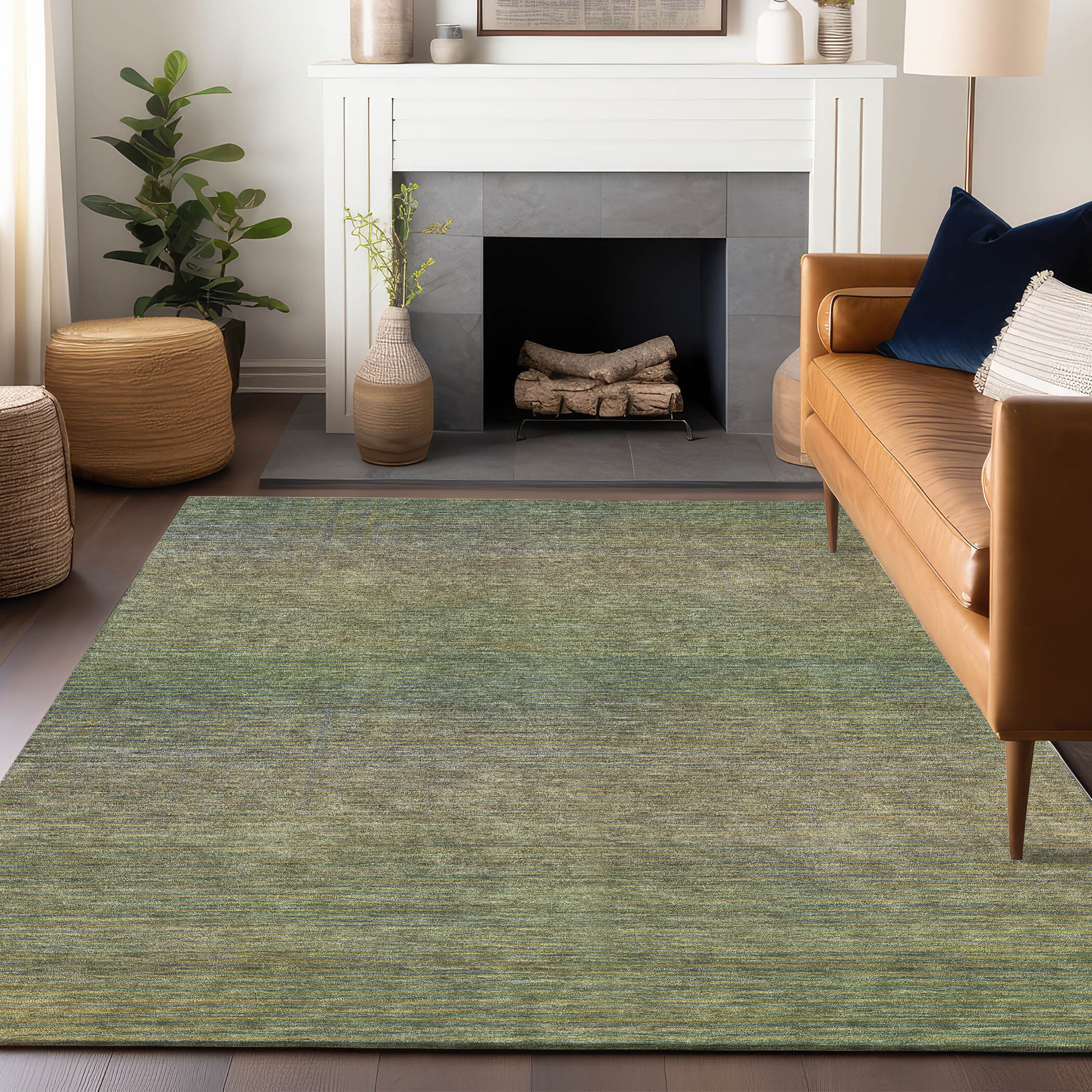Addison Rugs ACN1294FE10X14 Chantille ACN1294FE 10 x 14 (ft) Polyester Fern Rectangular Indoor/Outdoor Geometric Machine washable Area rug