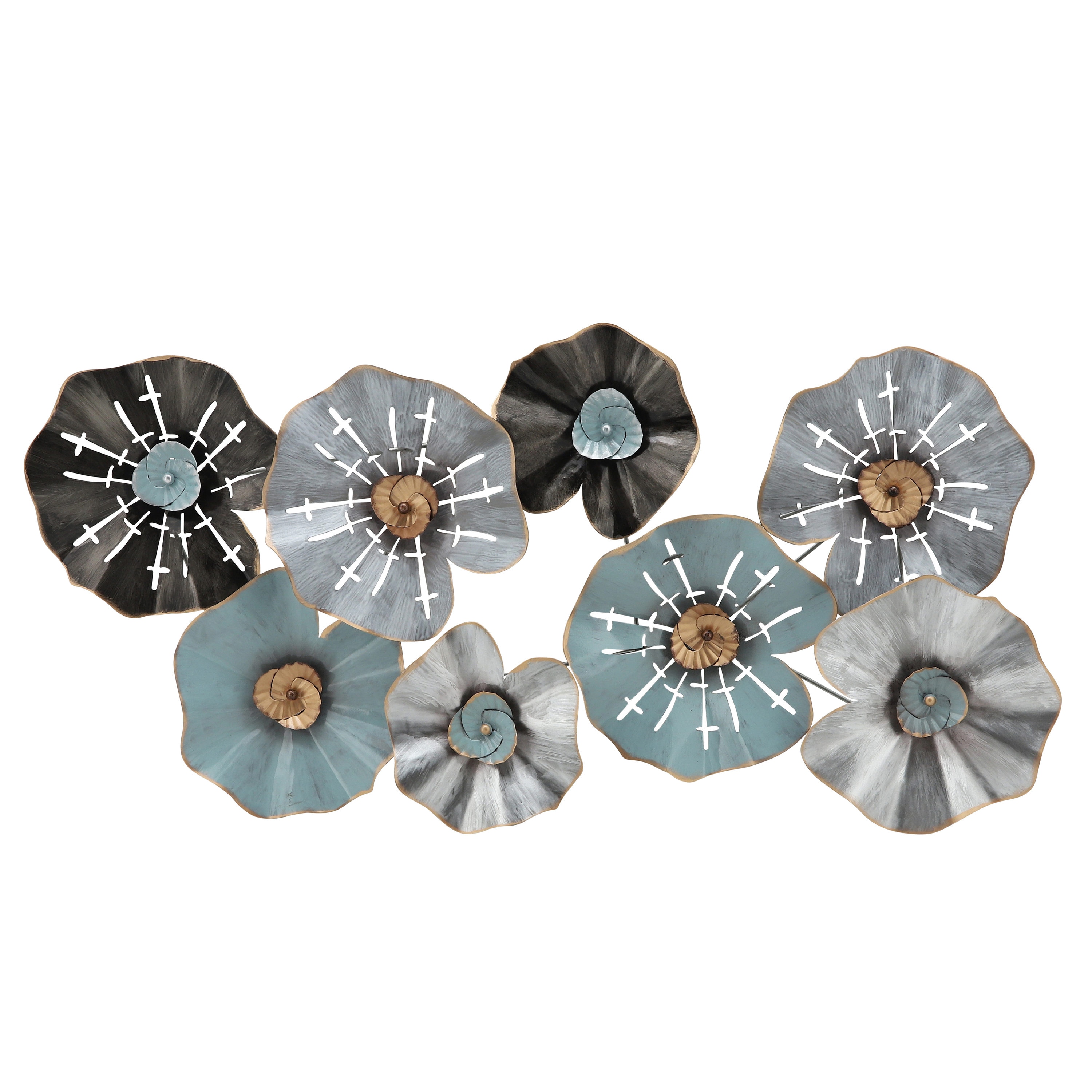 Sagebrook Home 16610 39-in W x 18-in H Metal Floral and Botanical Floral Wall Accent