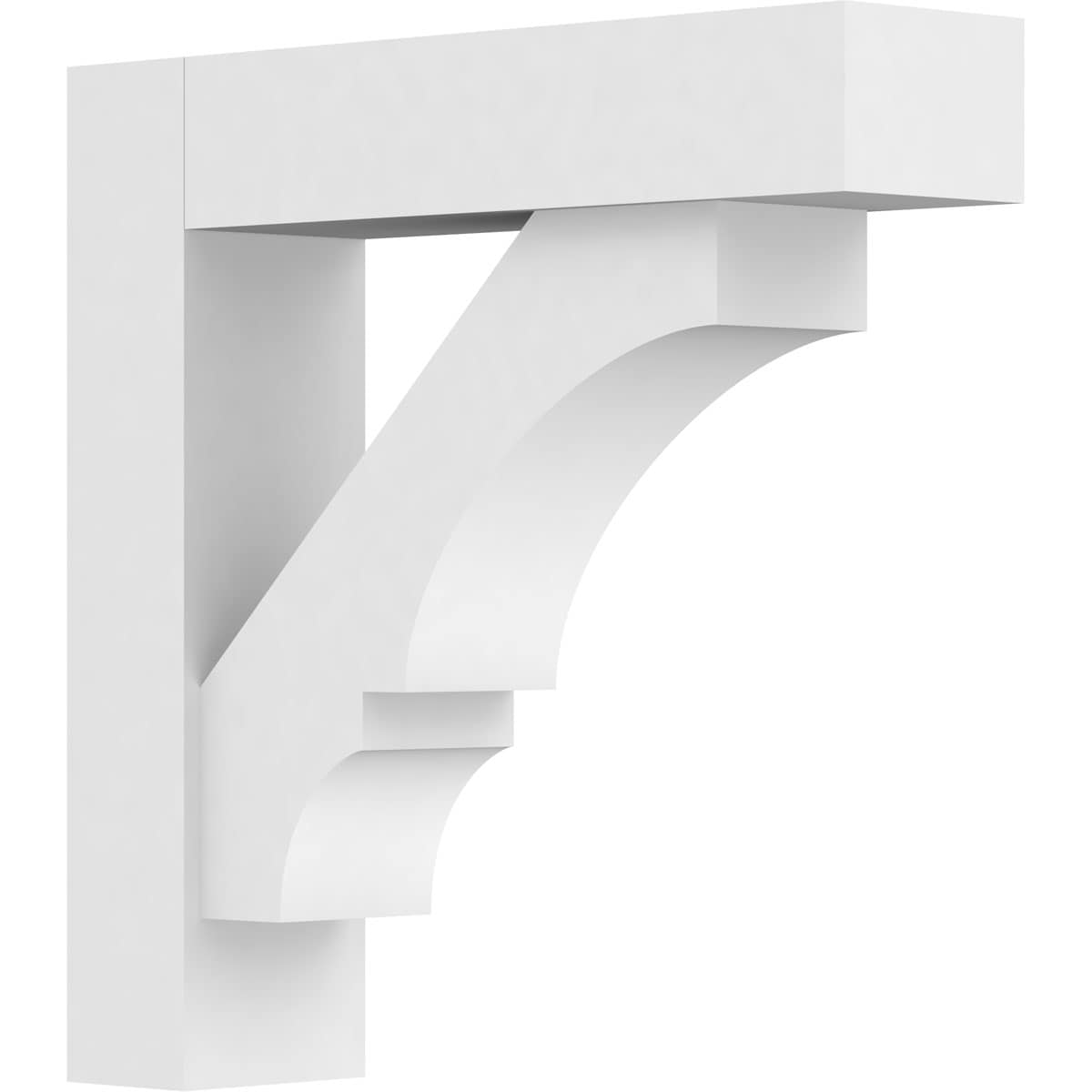 Ekena Millwork BKTP03X12X12BOA05 Standard Balboa 3-in x 12-in x 12-in White PVC Standard bracket
