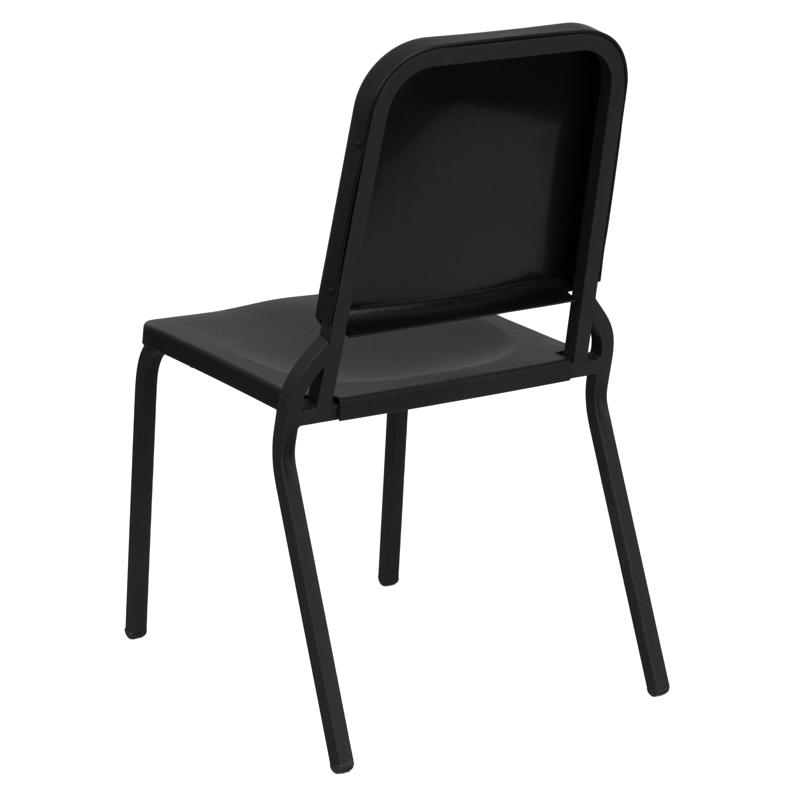 Black Stackable Plastic and Steel Music Chair