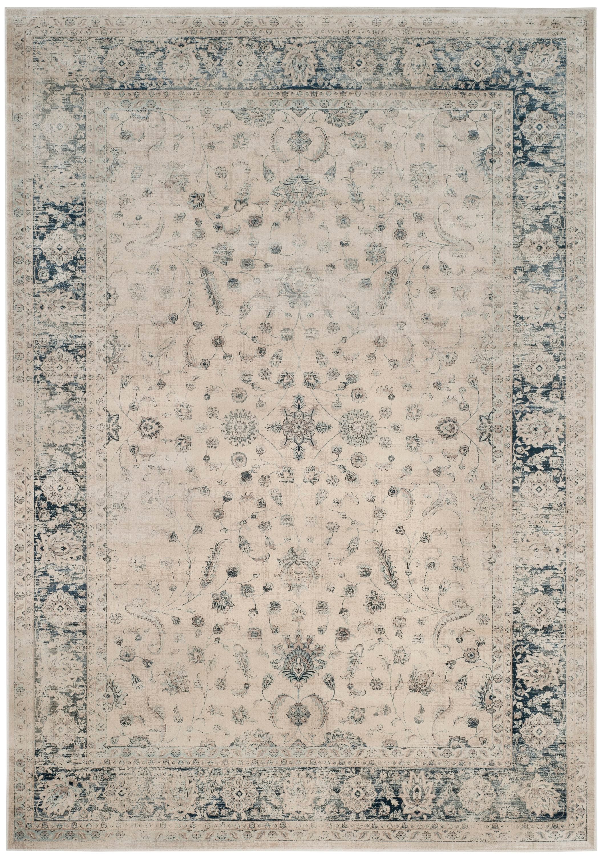 Safavieh VTG120-7440-6 Vintage Galina 7 x 9 (ft) Loomed Synthetic Stone/Blue Rectangular Indoor Distressed/Overdyed Vintage Area rug
