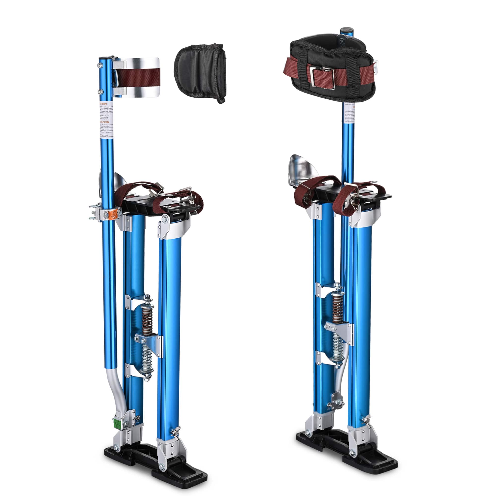 Yescom 24-40 inch Drywall Stilts Adjustable Aluminum Painting Tool Sheetrock Lift with Leg Pads Protection for Painter Taping Blue YES0482 #08STI002-2440B03-LO