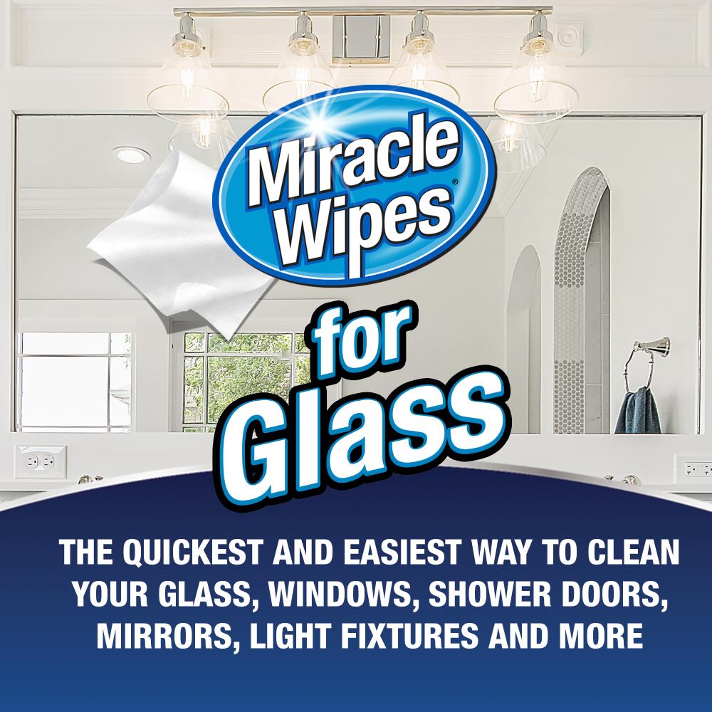 MiracleWipes for Glass, Disposable and Streak Free Cleaning Wipes for  Mirrors, Windows, Kitchen, Home, and Auto- 30 Count