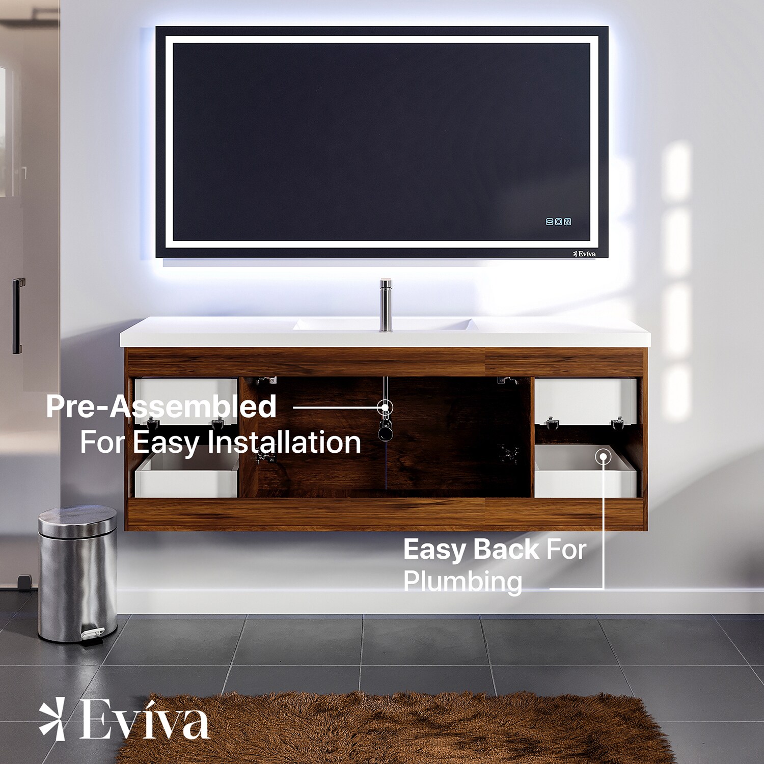 Eviva EVVN402-60RSWD Bath-Vanity-Combo - View #6