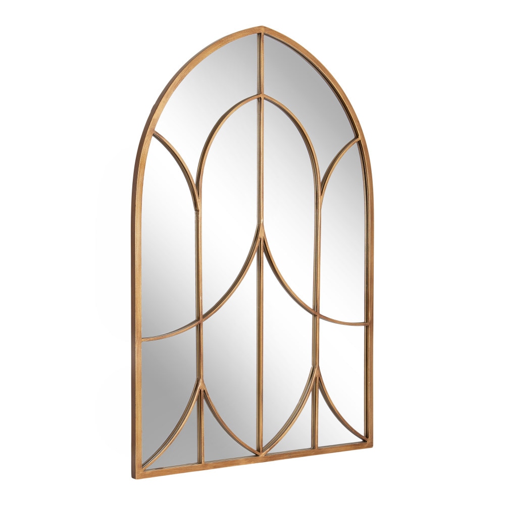 Kate and Laurel 23.75-in W x 36.00-in H Arch Gold Framed Wall Mirror