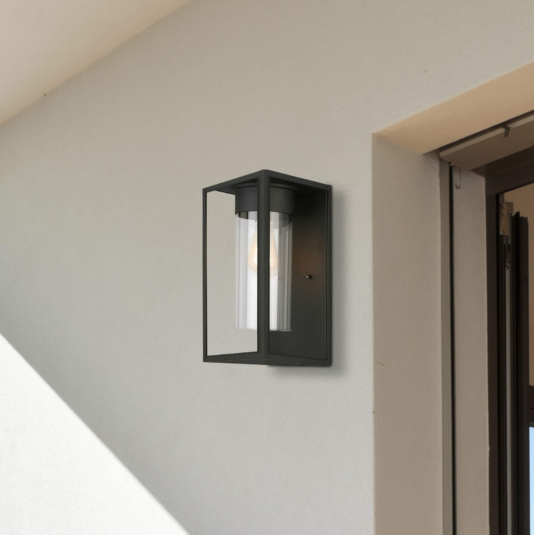 Walker Hill Matte Black Cylinder LED Sconce with Clear Glass