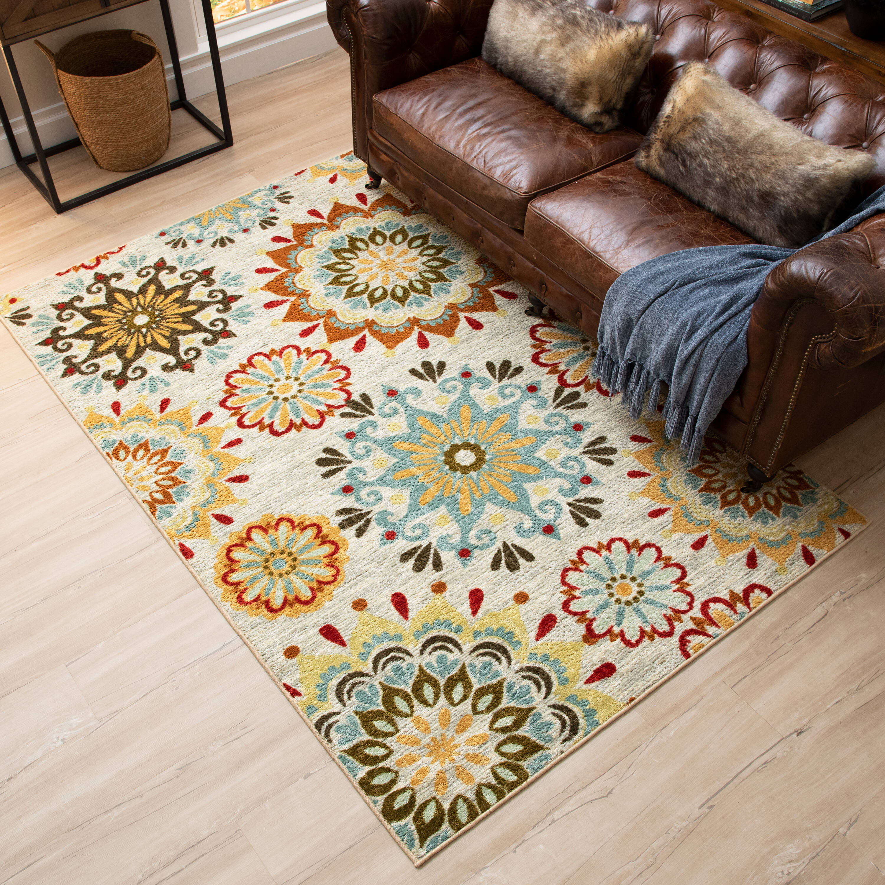 Mohawk Home 12499 416 090120 Strata 7 X 10 (ft) Blue Indoor Geometric Mid-century Modern Area Rug