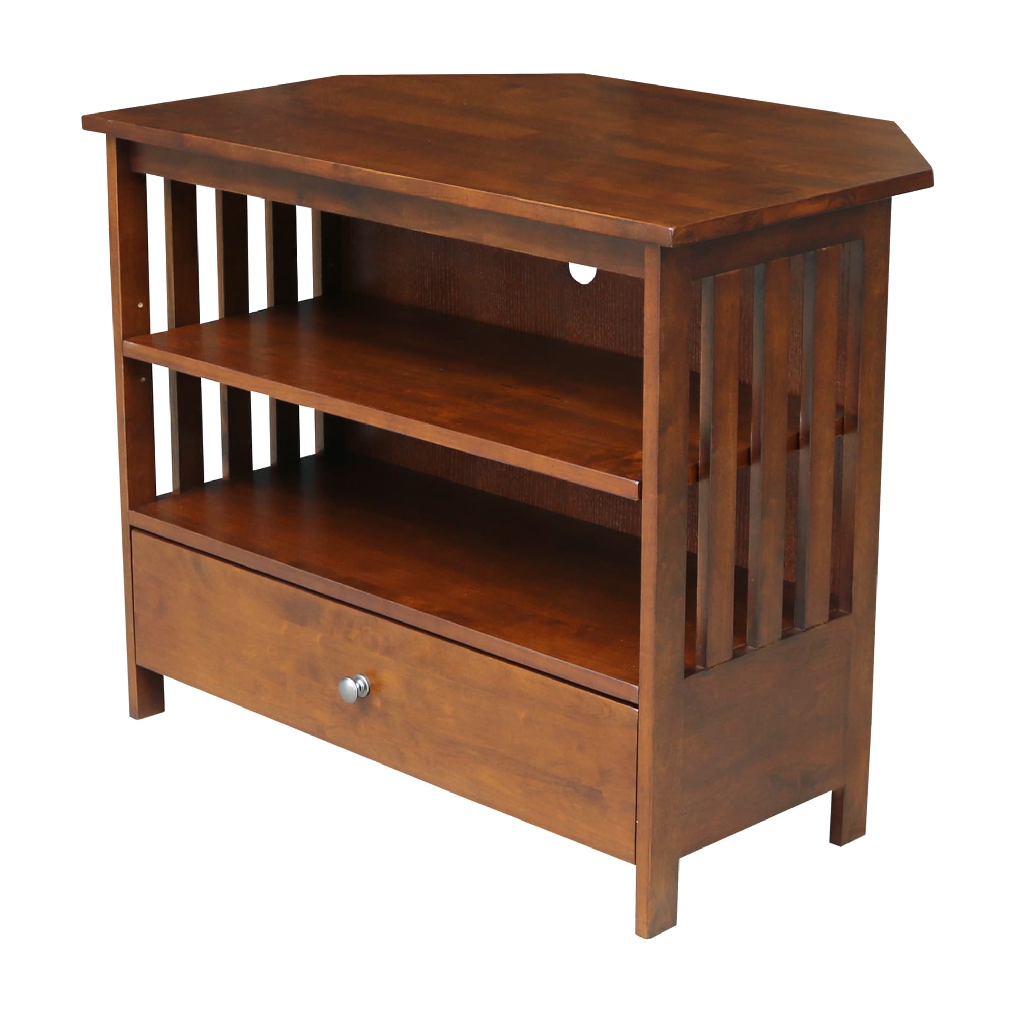 Rubber wood deals tv stand