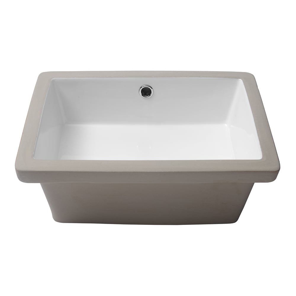 Tatayosi 18 inch x 12 inch White Ceramic Rectangular Undermount