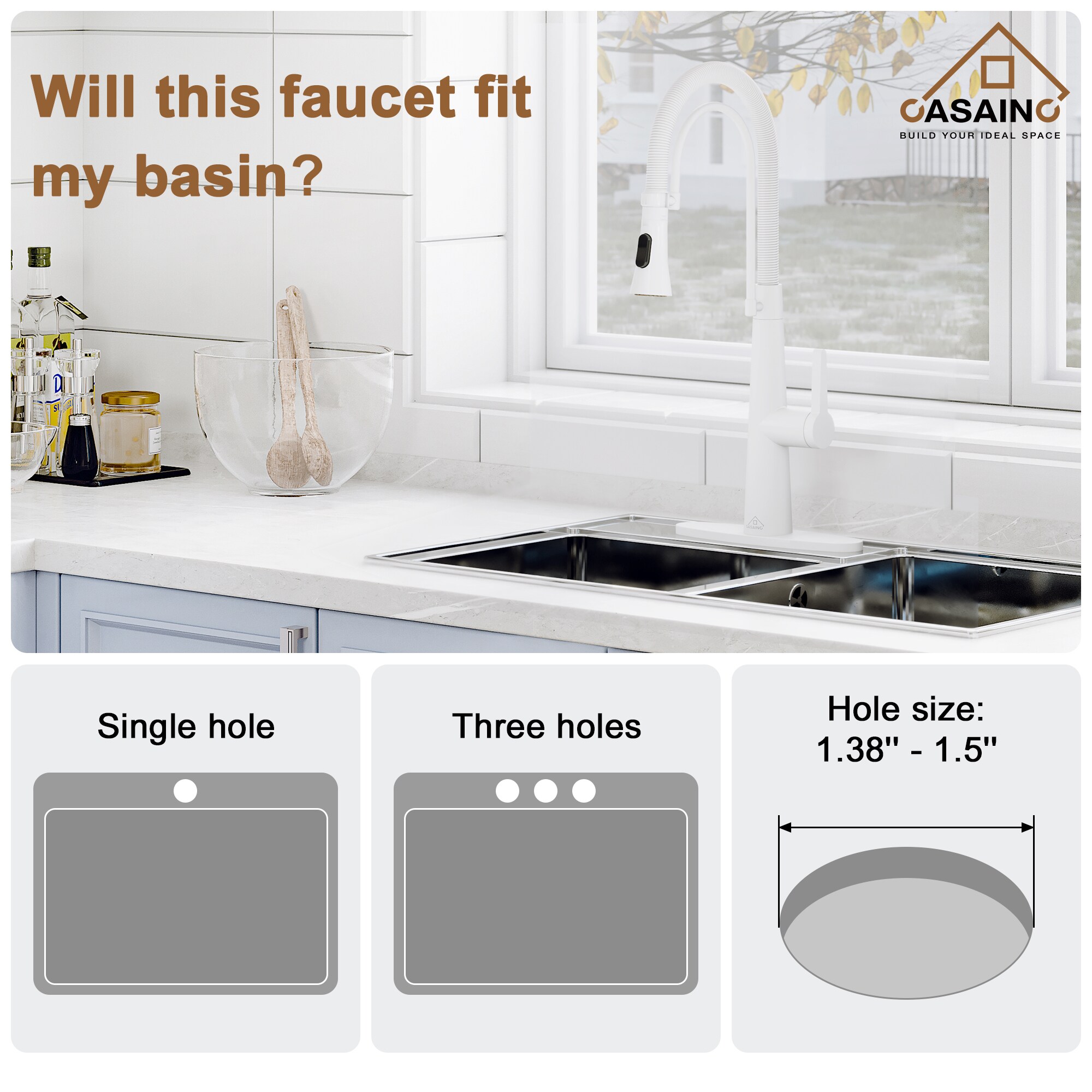 CASAINC CA-D0462-MW Kitchen-Faucets - View #6