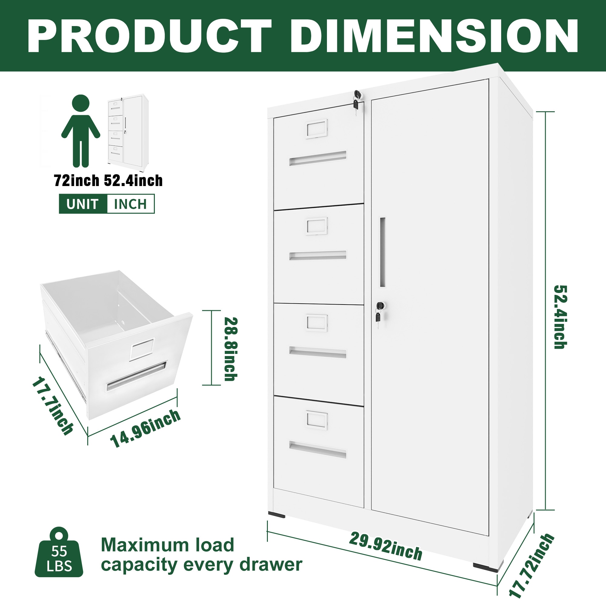 Kahomvis O4-QPMAKE-06 Storage-Cabinets - View #3
