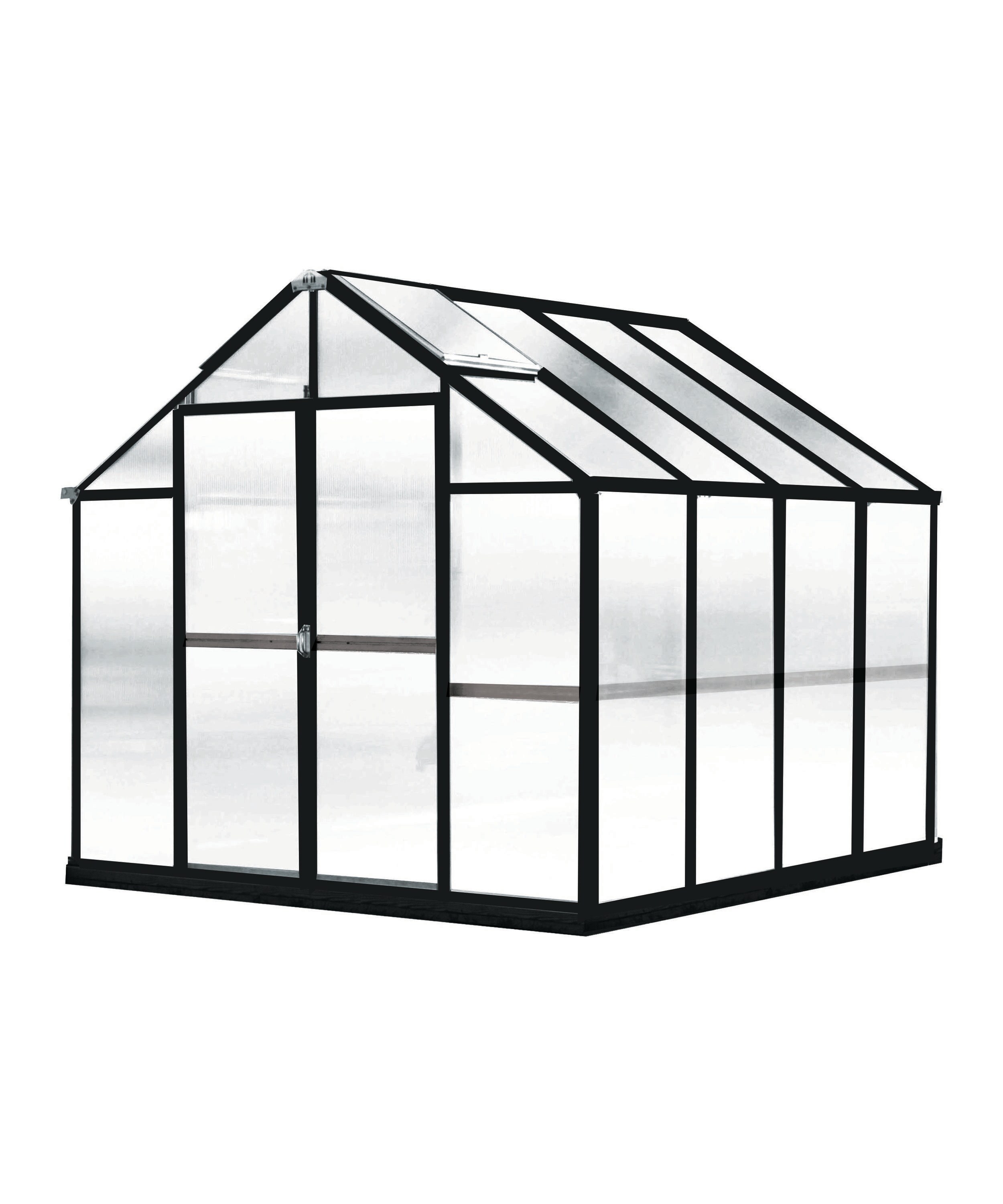 Monticello MONT-8-BK-GROWERS Growers 12.48-ft L x 8.42-ft W x 7.5-ft H Black Greenhouse