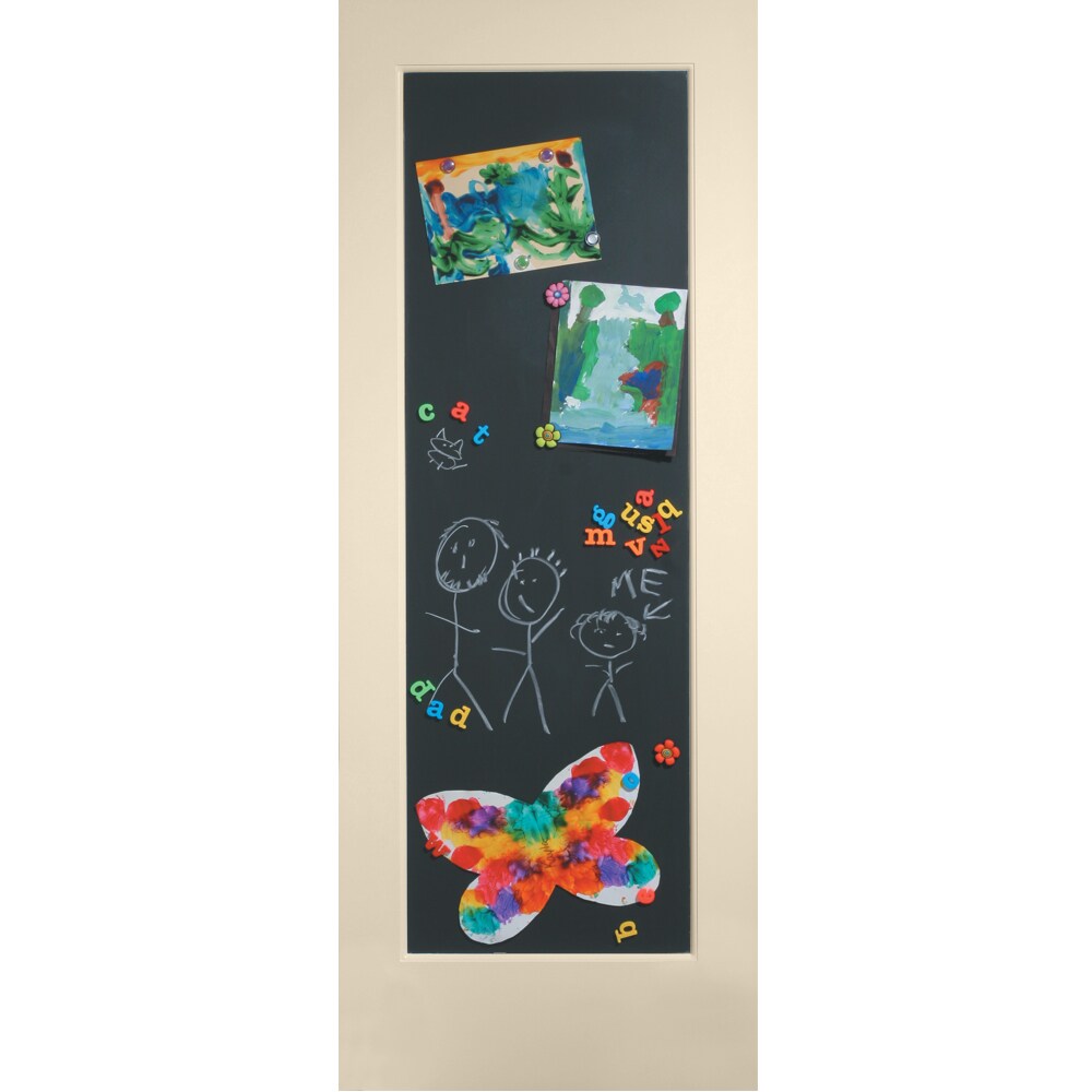 American Building Supply LO967528 Ovation 24-in x 80-in Cream-n-Sugar Chalkboard Smooth Solid core Prefinished MDF Slab Door