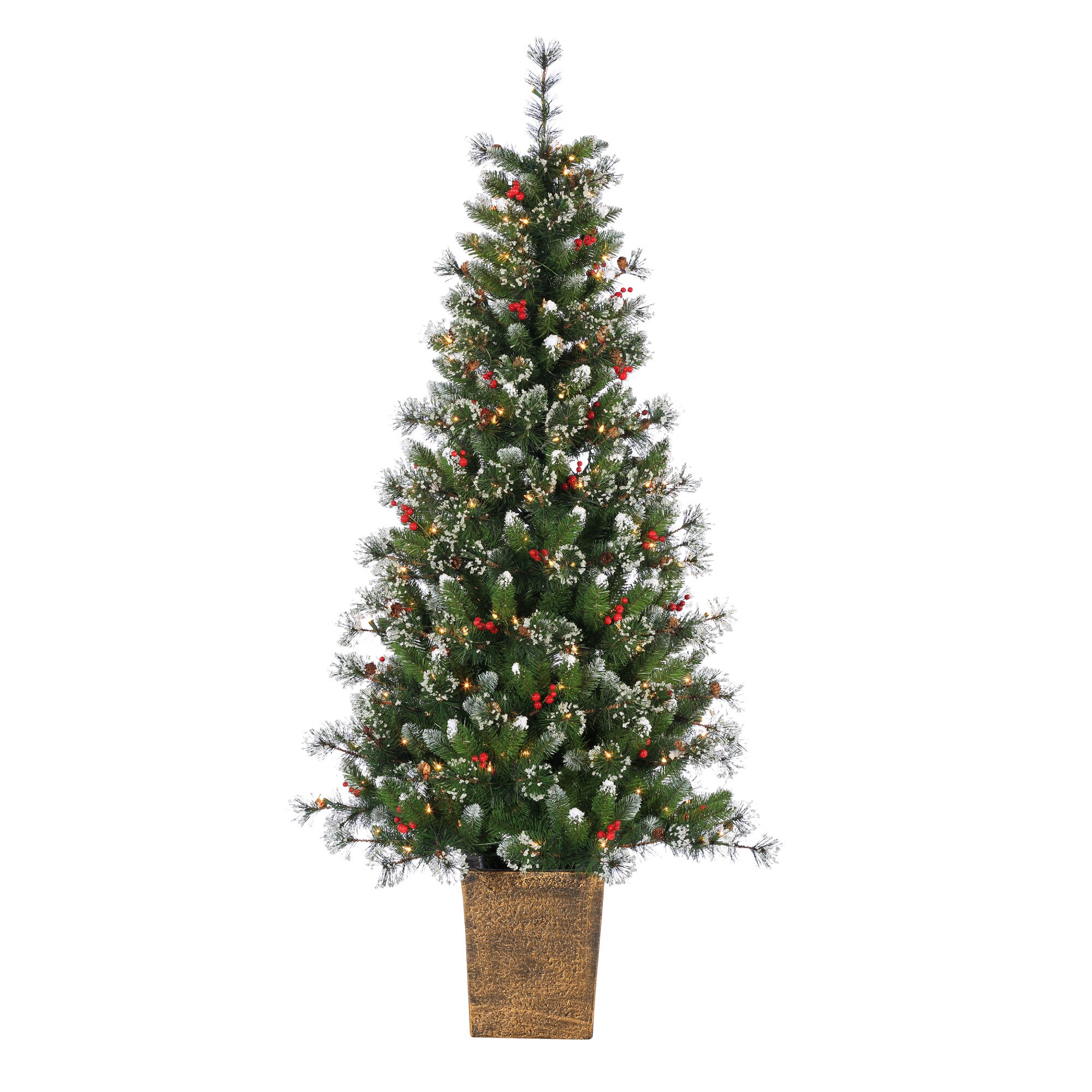 Sterling Tree Company 6-ft Pine Pre-lit Artificial Christmas Tree with ...