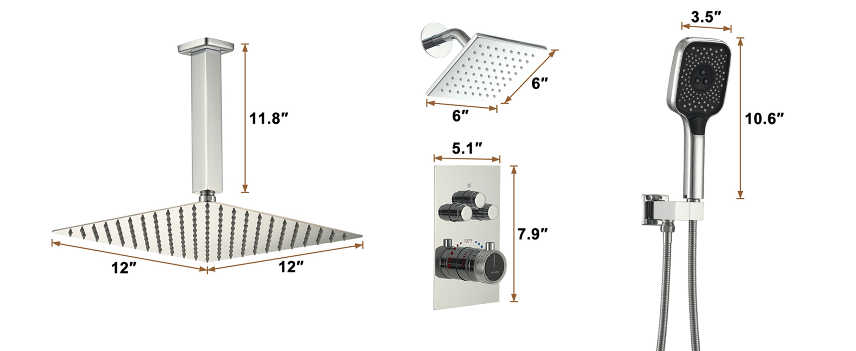 CASAINC TC15-VB Showerhead-Bar-Panels - View #13