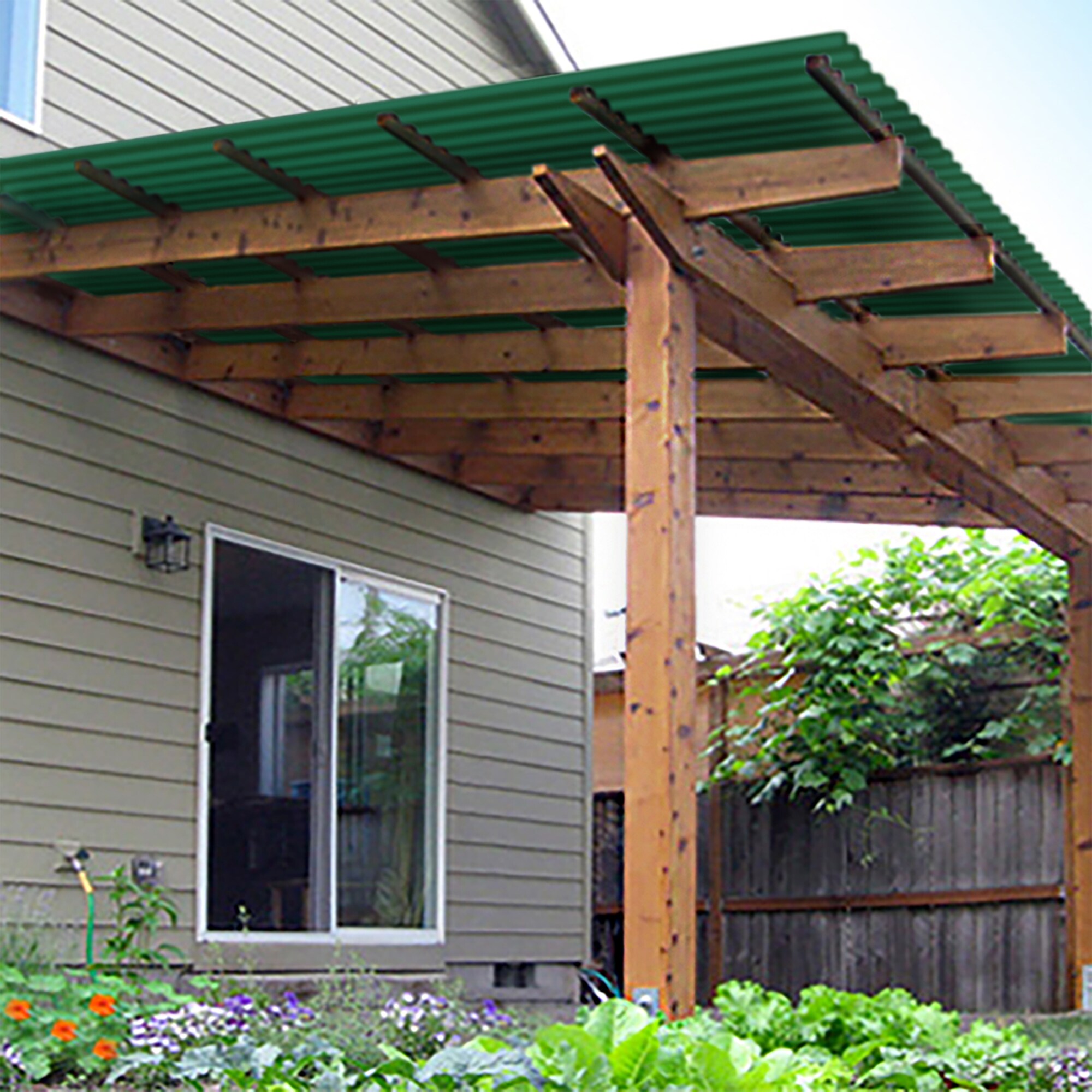 SUNTUF 2.16-ft x 12-ft Corrugated Green Polycarbonate plastic Roof Panel