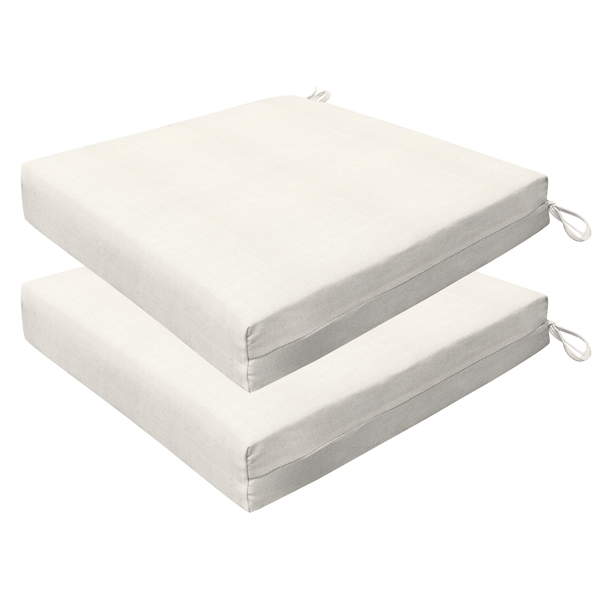 3i Products 21312S-201A170 20-in x 20-in 2 -Piece Textured Solid Bone Patio chair cushion