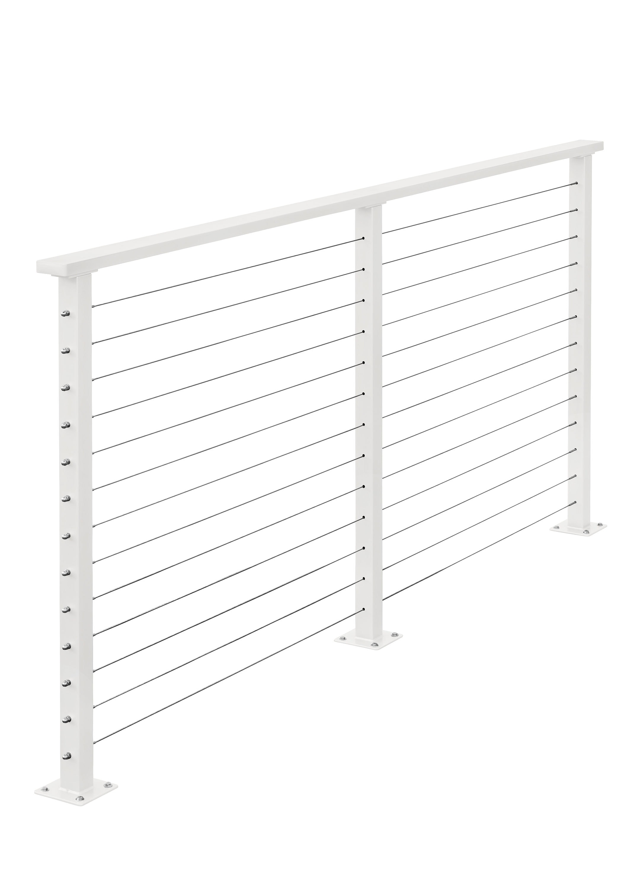 CityPost CityPost Deck Cable Railing: 42in Tall Base Mount 32-ft ...