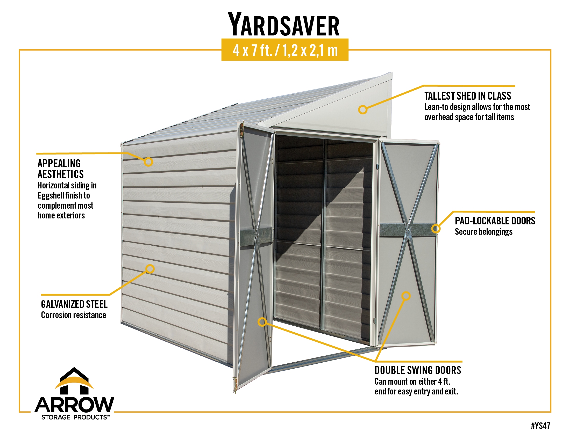 Arrow | Yardsaver 4x7 ft. Floor Frame Kit