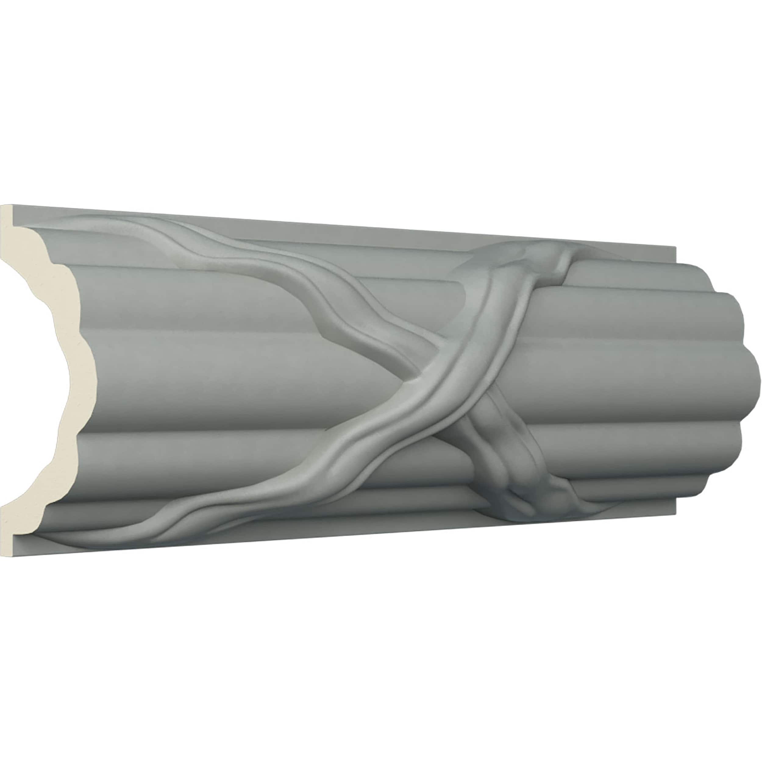 Gray Primed Urethane Reed and Ribbon Crown Moulding
