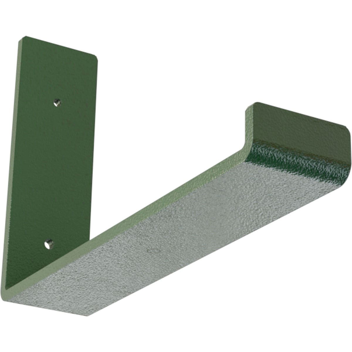 Ekena Millwork BKTM02X10X06HSHDG Steel Hanging Shelf 10-in x 2-in x 6.5-in Green Steel Countertop support bracket