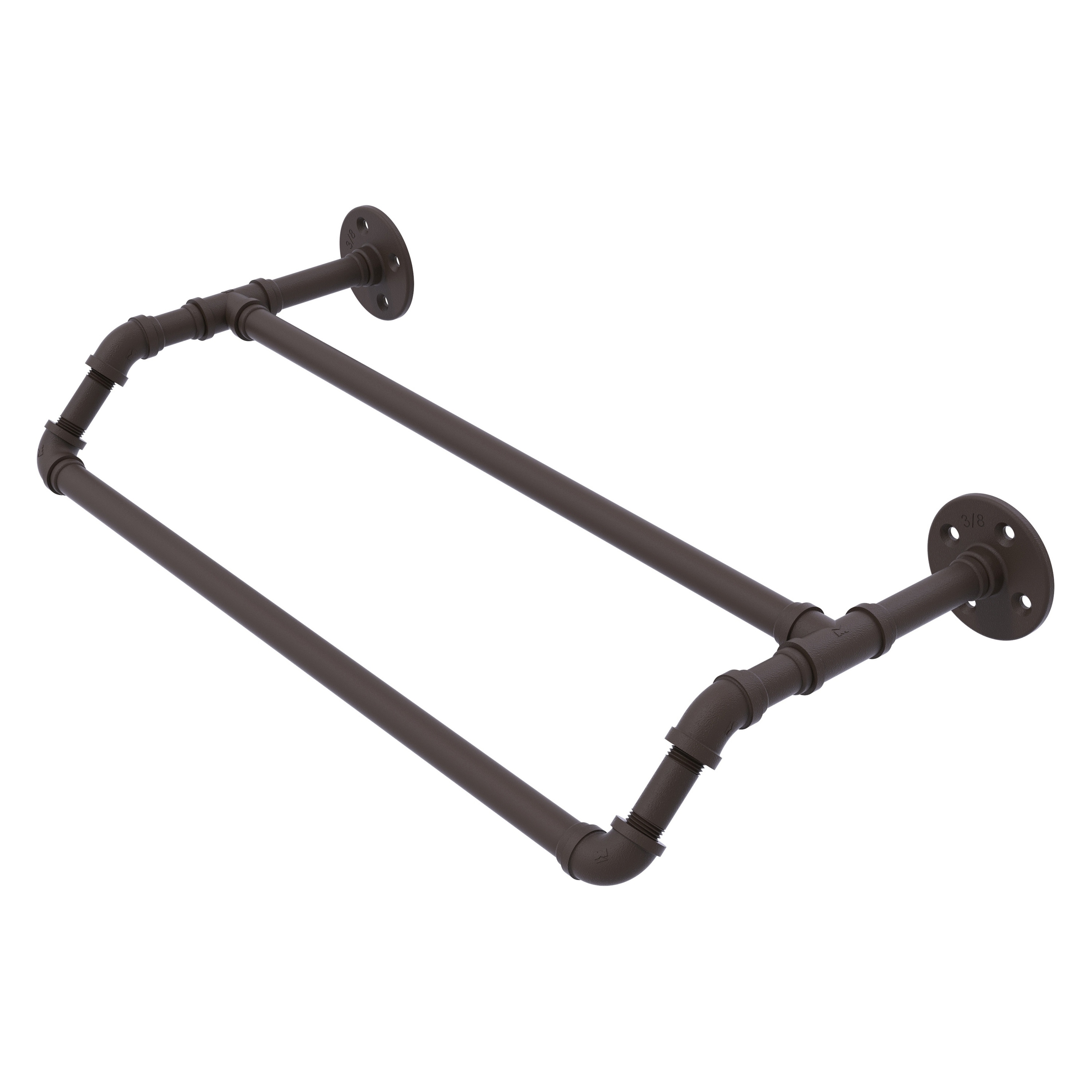Allied Brass P-220-36-DTB-ORB Pipeline 36-in double Oil-rubbed bronze Wall mount Double Towel Bar