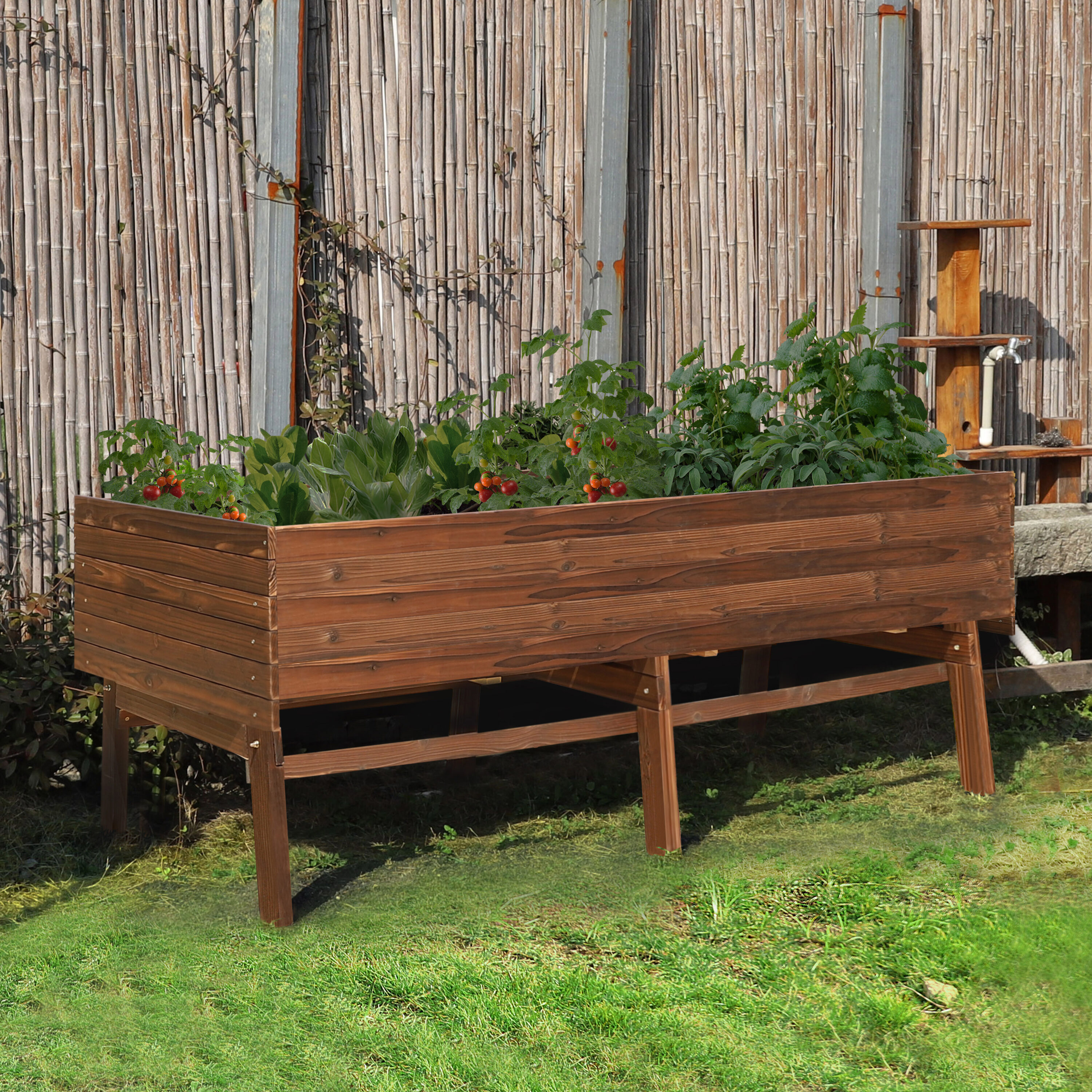 VEIKOUS 22.4-in W x 46.8-in L x 33-in H Natural Raised Garden Bed in the  Raised Garden Beds department at