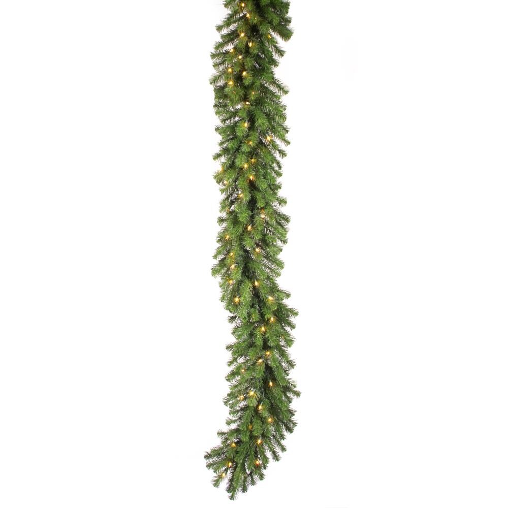 Vickerman Indoor Pre-lit Electrical Outlet 9-ft Artificial Garland with ...