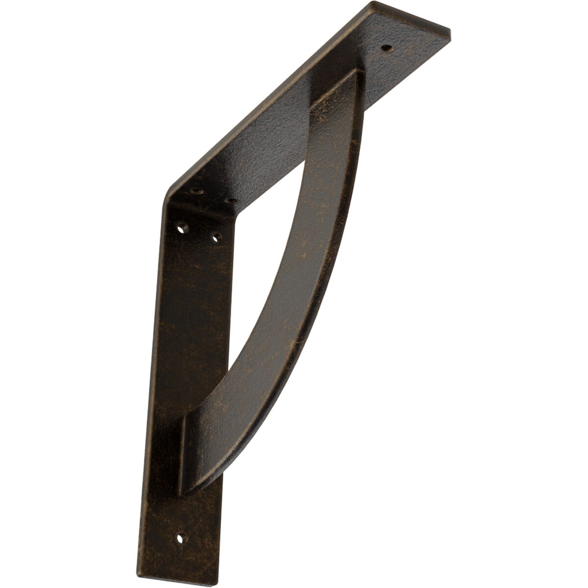 Ekena Millwork BKTM02X10X10BUABS Bulwark 10-in x 2-in x 10-in Antique brass Steel Mounting bracket