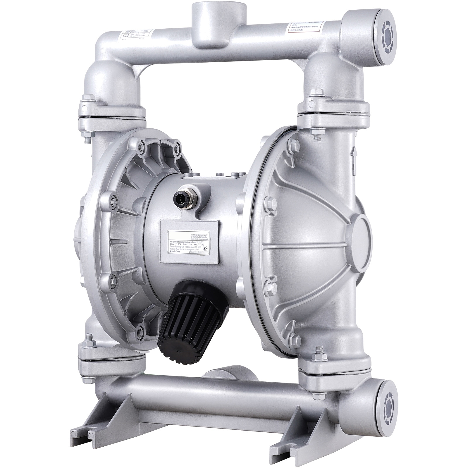 VEVOR QDSQGMBLHJ15NT76JV0 44-Gallon Aluminum Air-operated double diaphragm pump