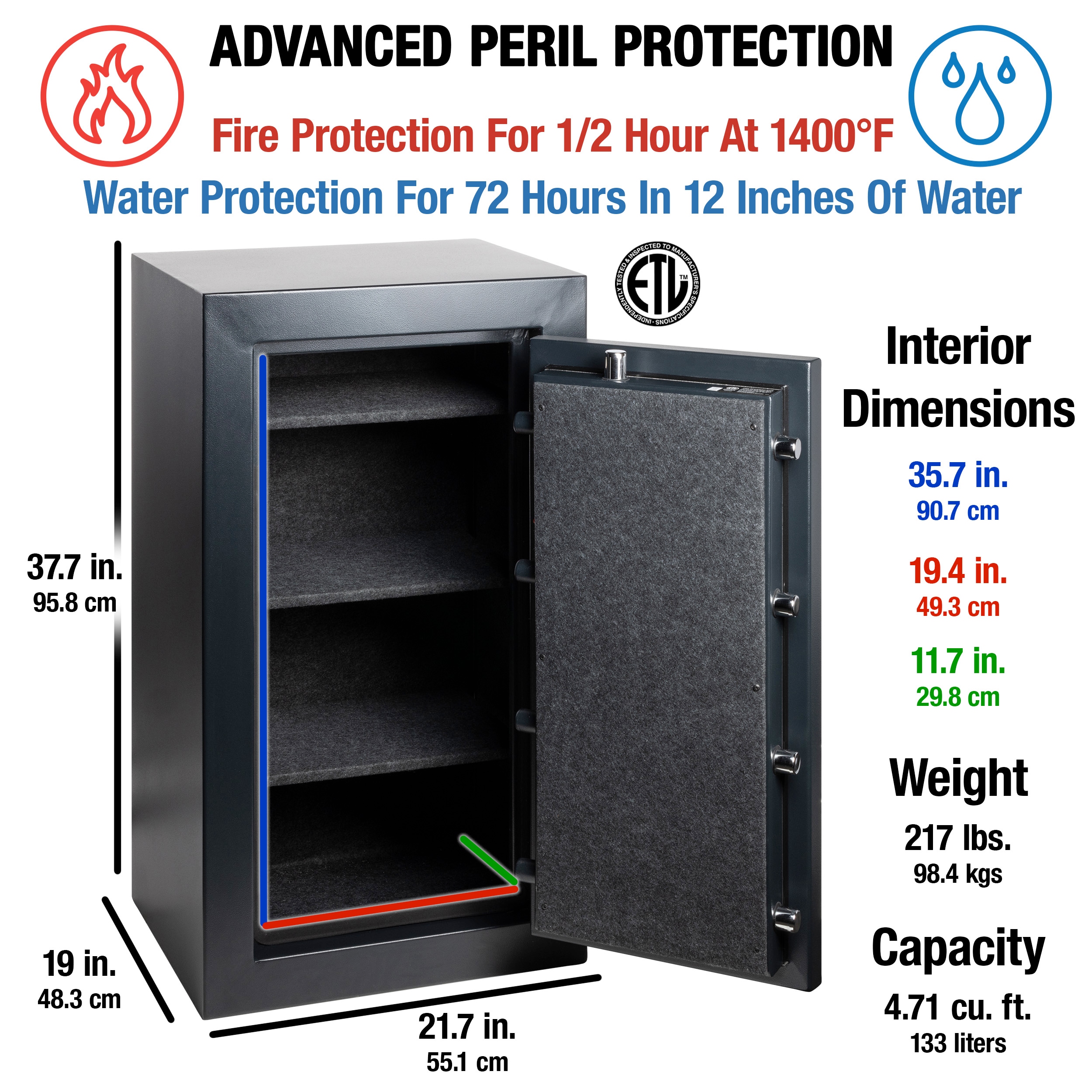 SentrySafe EF4738E Floor-Wall-Safes - View #3