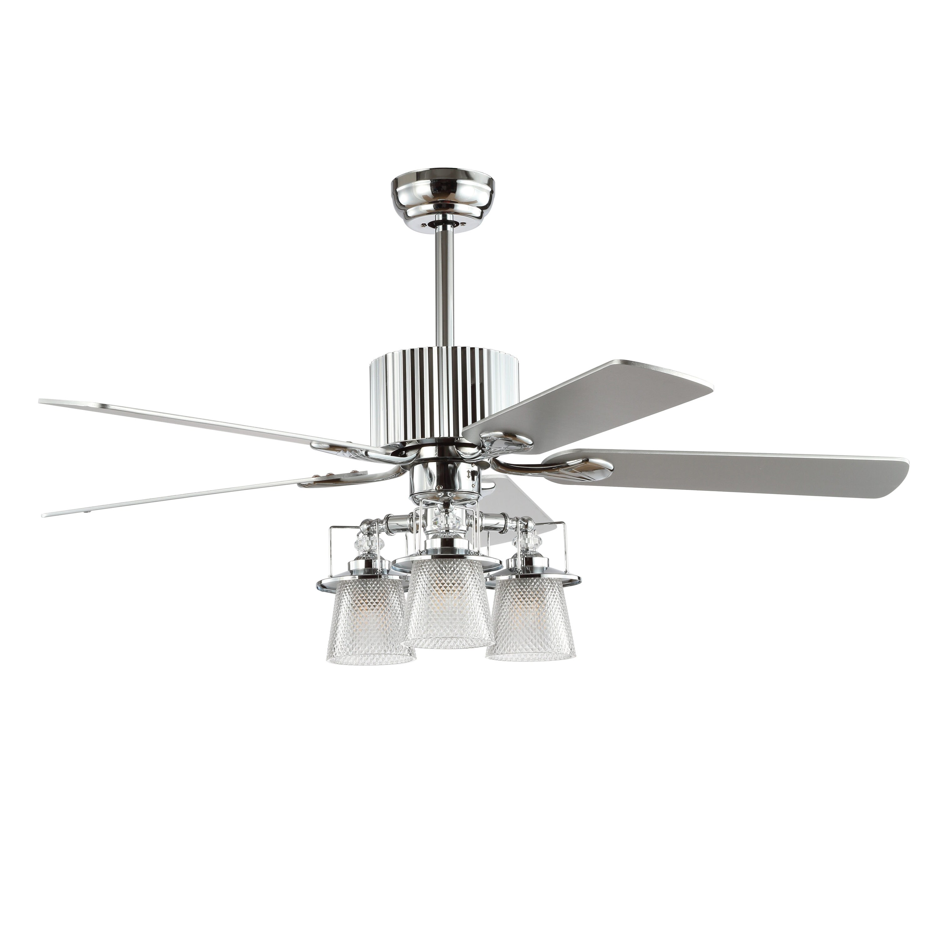 Safavieh Parlin 52-in Chrome LED Indoor Ceiling Fan with Light Remote ...