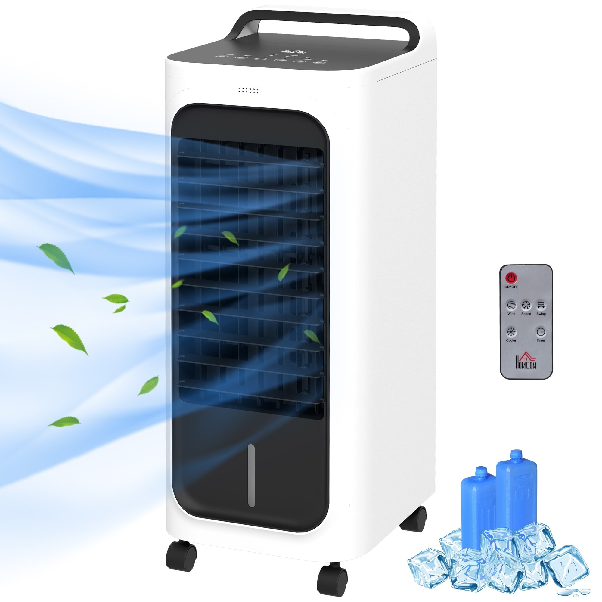 Boyel Living 26 in Portable Evaporative Air Cooler with Remote and 1.3 Gallon Tank - White