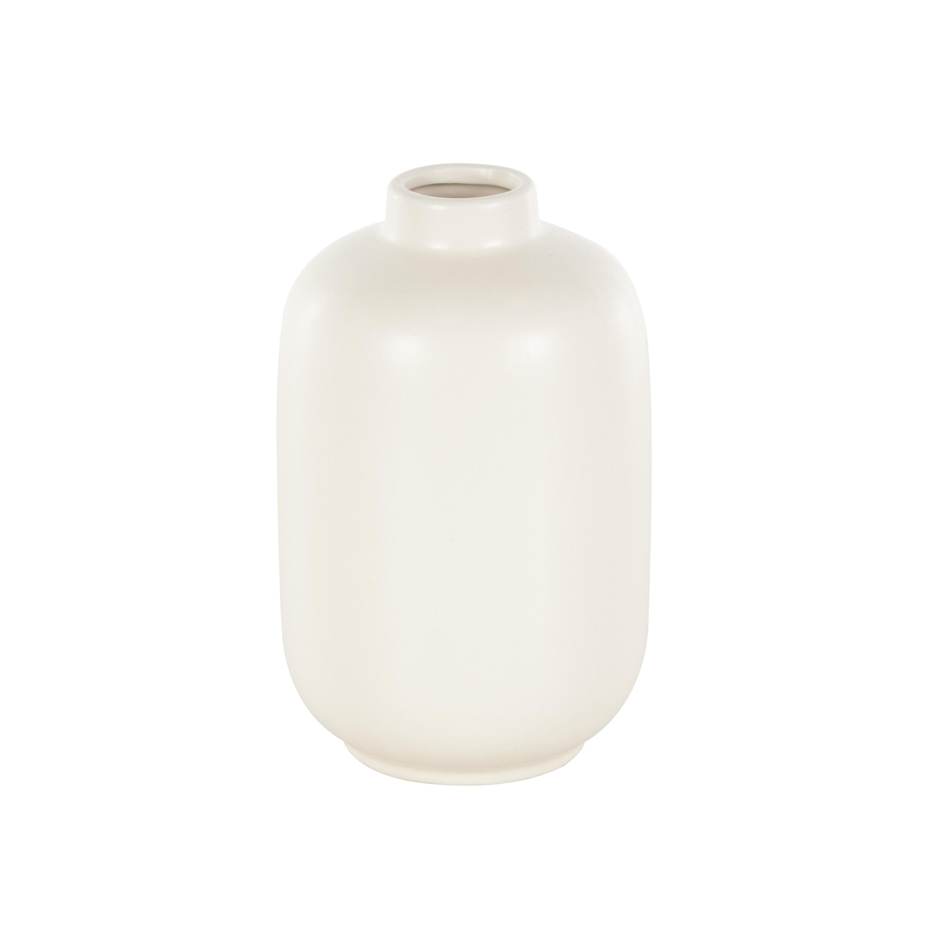 White Ceramic Cylinder Table Vase