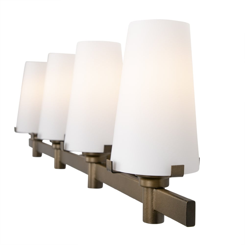 Vintage Gold 32" Steel 4-Light Bathroom Vanity Fixture
